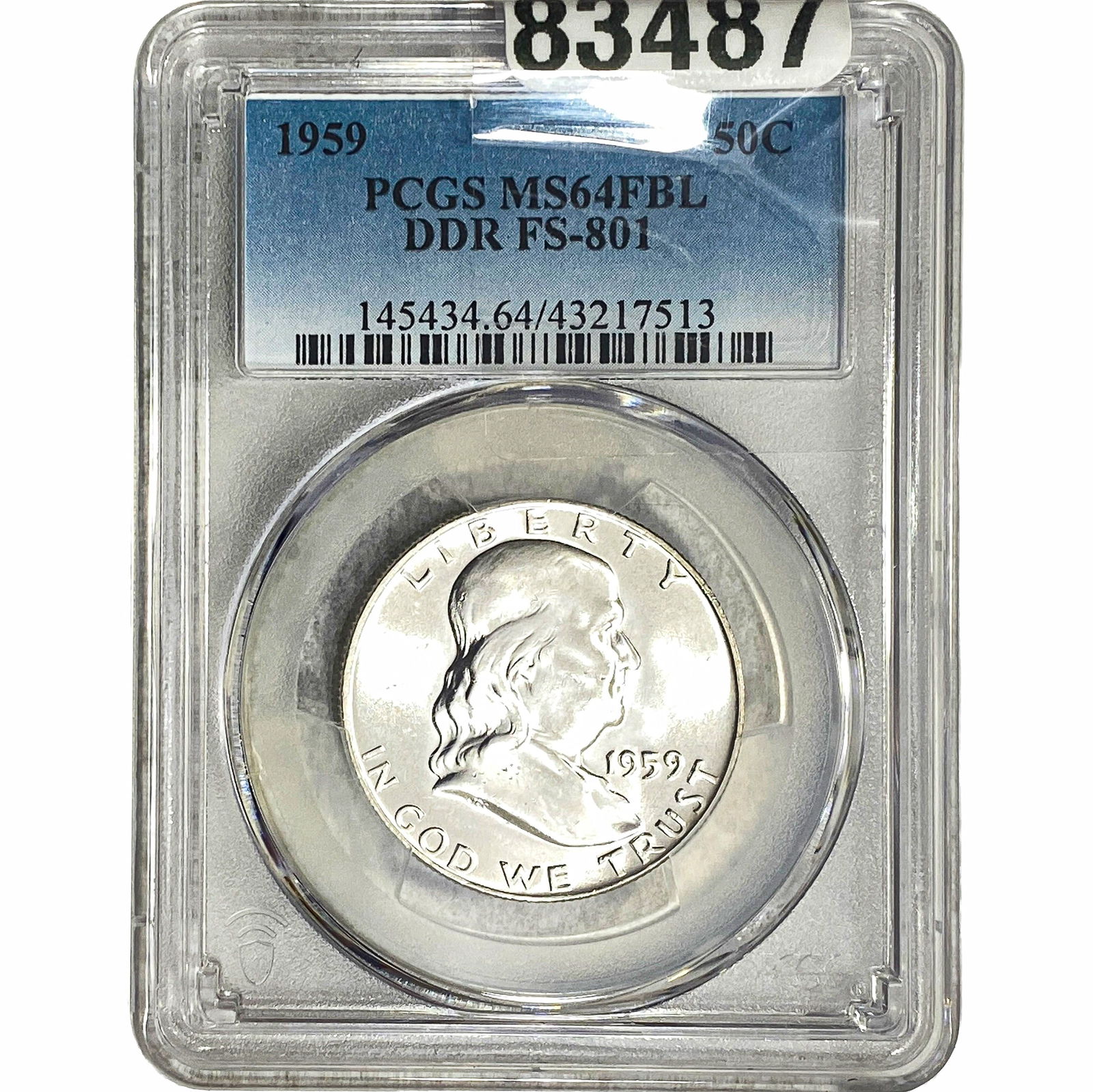 1959 Franklin Half Dollar PCGS MS64 FBL DDR FS-801 (1 of 2)