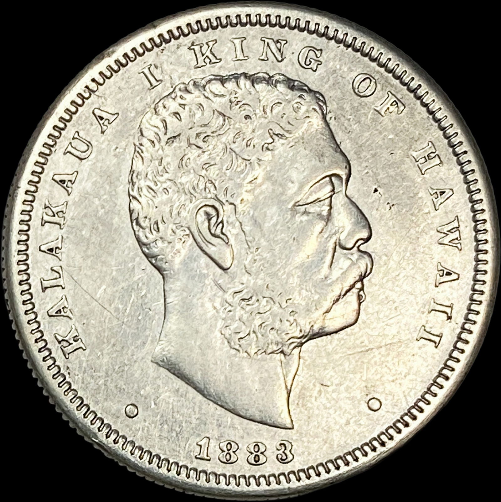 1883 Hawaii Silver 1/2 Dollar NEARLY UNCIRCULATED: 1883 Hawaii Silver 1/2 Dollar NEARLY UNCIRCULATED