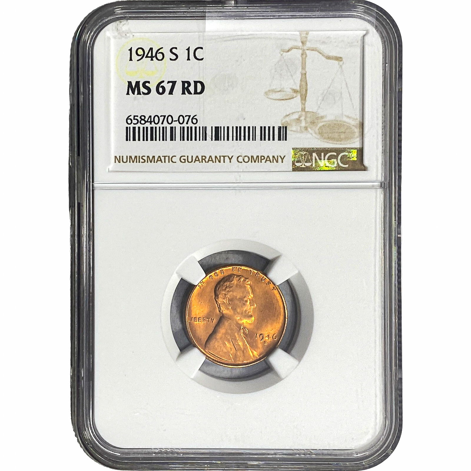 1946-S Wheat Cent NGC MS67 RD (1 of 2)
