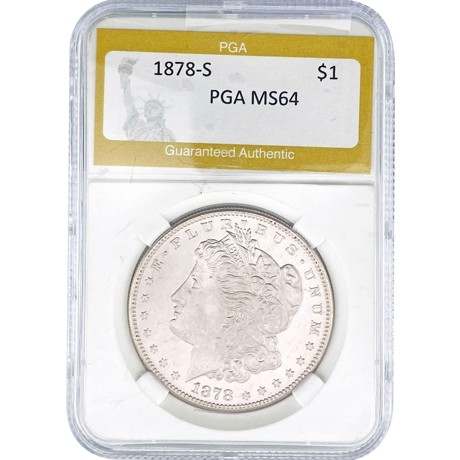 1878-S Morgan Silver Dollar PGA MS64: 1878-S Morgan Silver Dollar PGA MS64