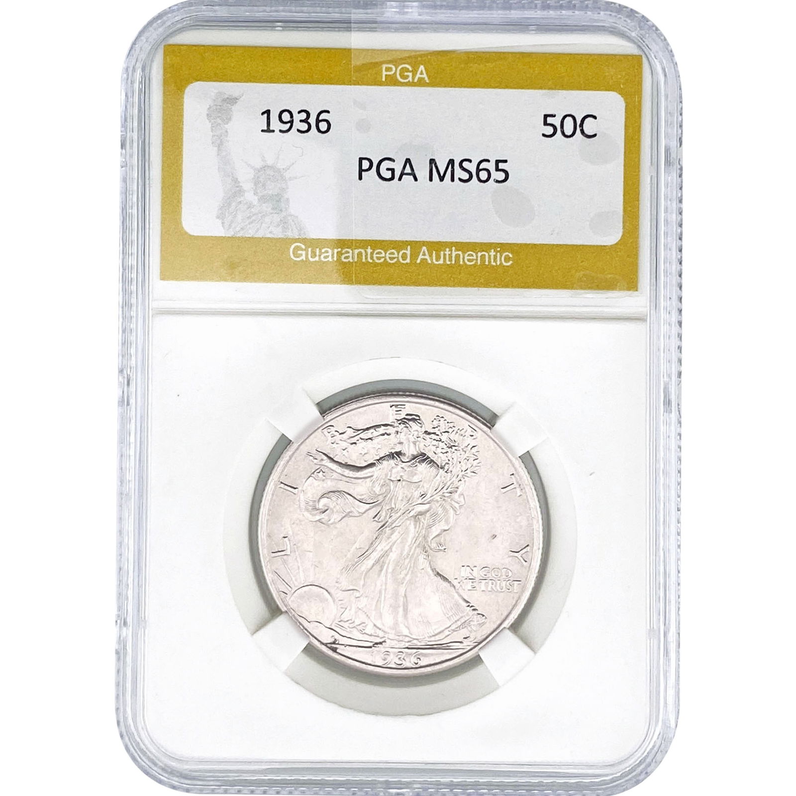 1936 Walking Liberty Half Dollar PGA MS65: 1936 Walking Liberty Half Dollar PGA MS65