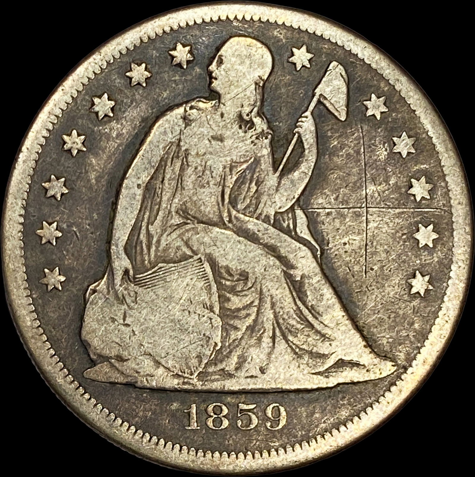 1859-O Silver Seated Liberty Dollar LIGHTLY CIRCULATED: 1859-O Silver Seated Liberty Dollar LIGHTLY CIRCULATED
