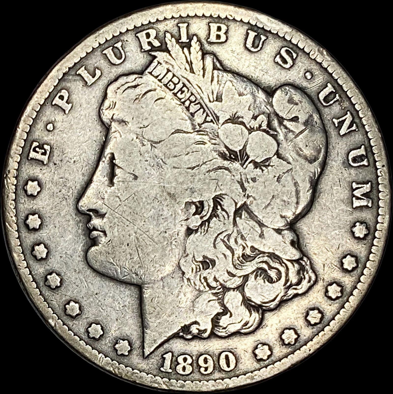 1890-CC Silver Morgan Dollar LIGHTLY CIRCULATED: 1890-CC Silver Morgan Dollar LIGHTLY CIRCULATED