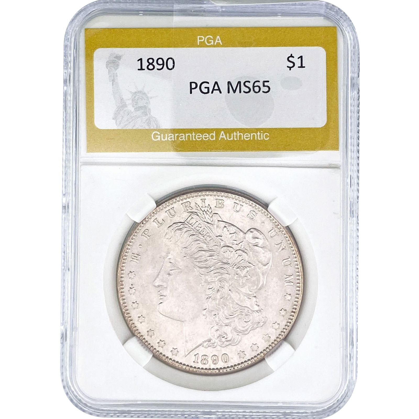 1890 Morgan Silver Dollar PGA MS65: 1890 Morgan Silver Dollar PGA MS65
