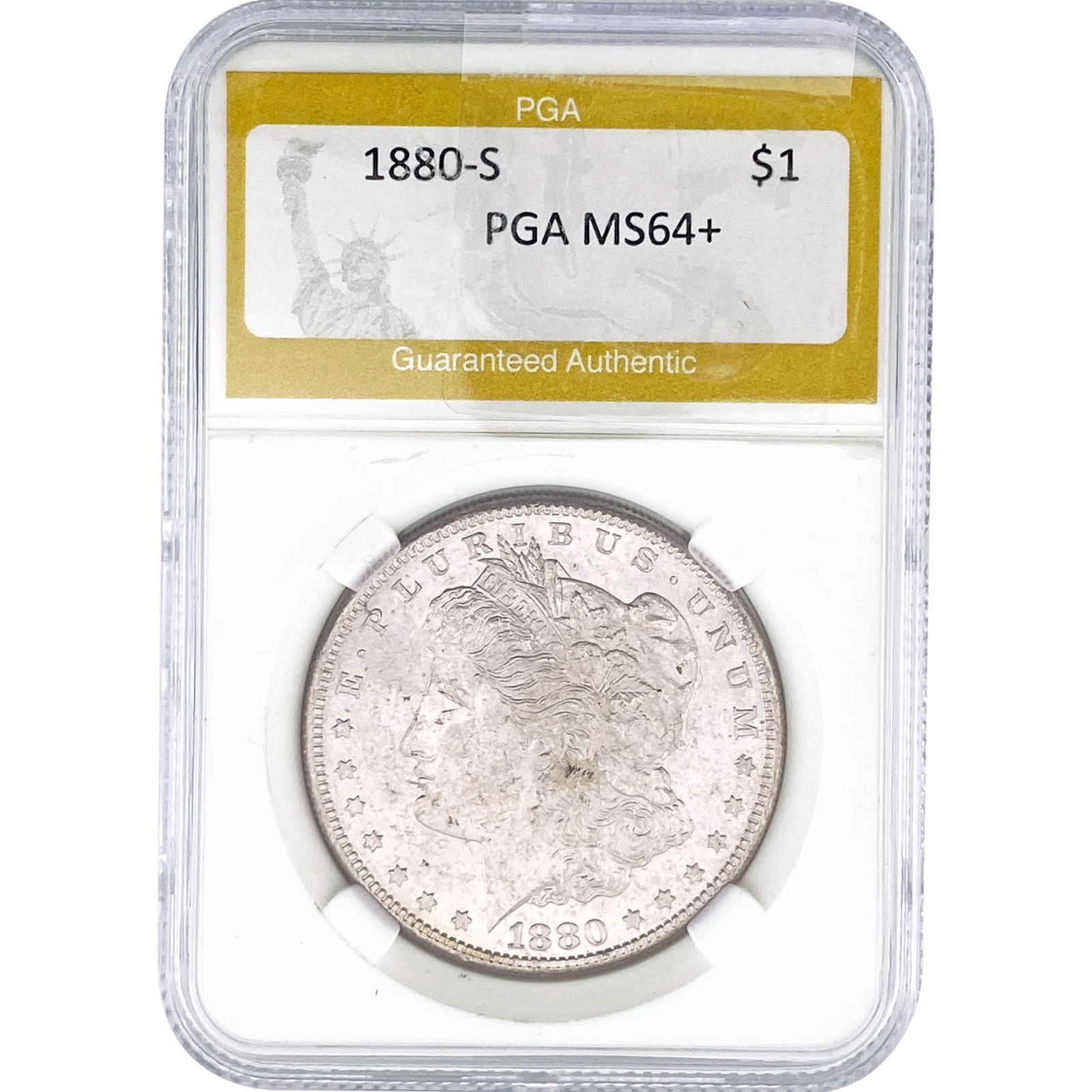 1880-S Morgan Silver Dollar PGA MS64+: 1880-S Morgan Silver Dollar PGA MS64+