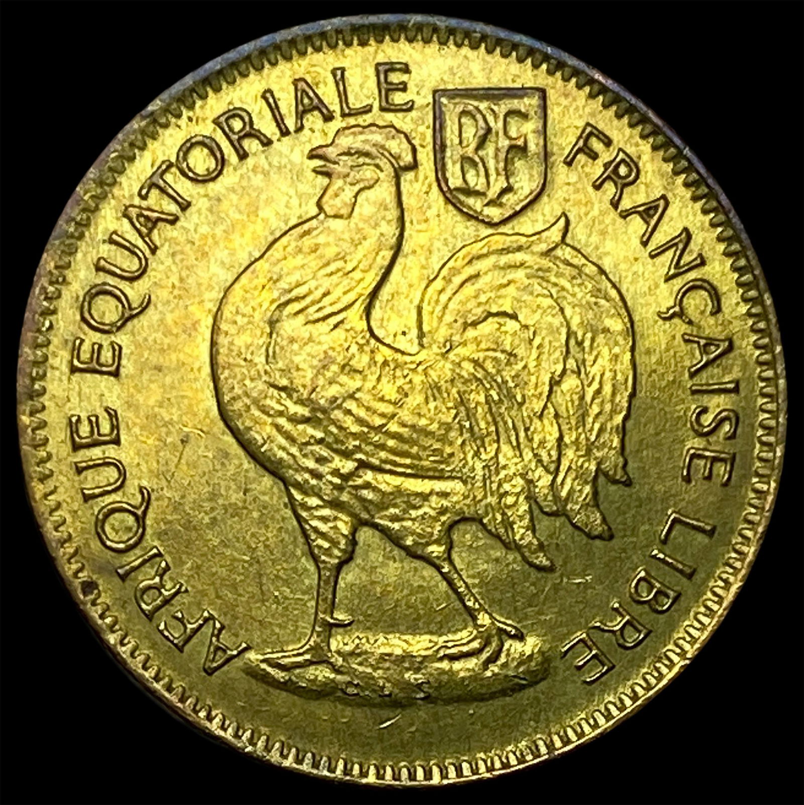 1942 French Equatorial Africa 50 Centimes UNCIRCULATED: 1942 French Equatorial Africa 50 Centimes UNCIRCULATED