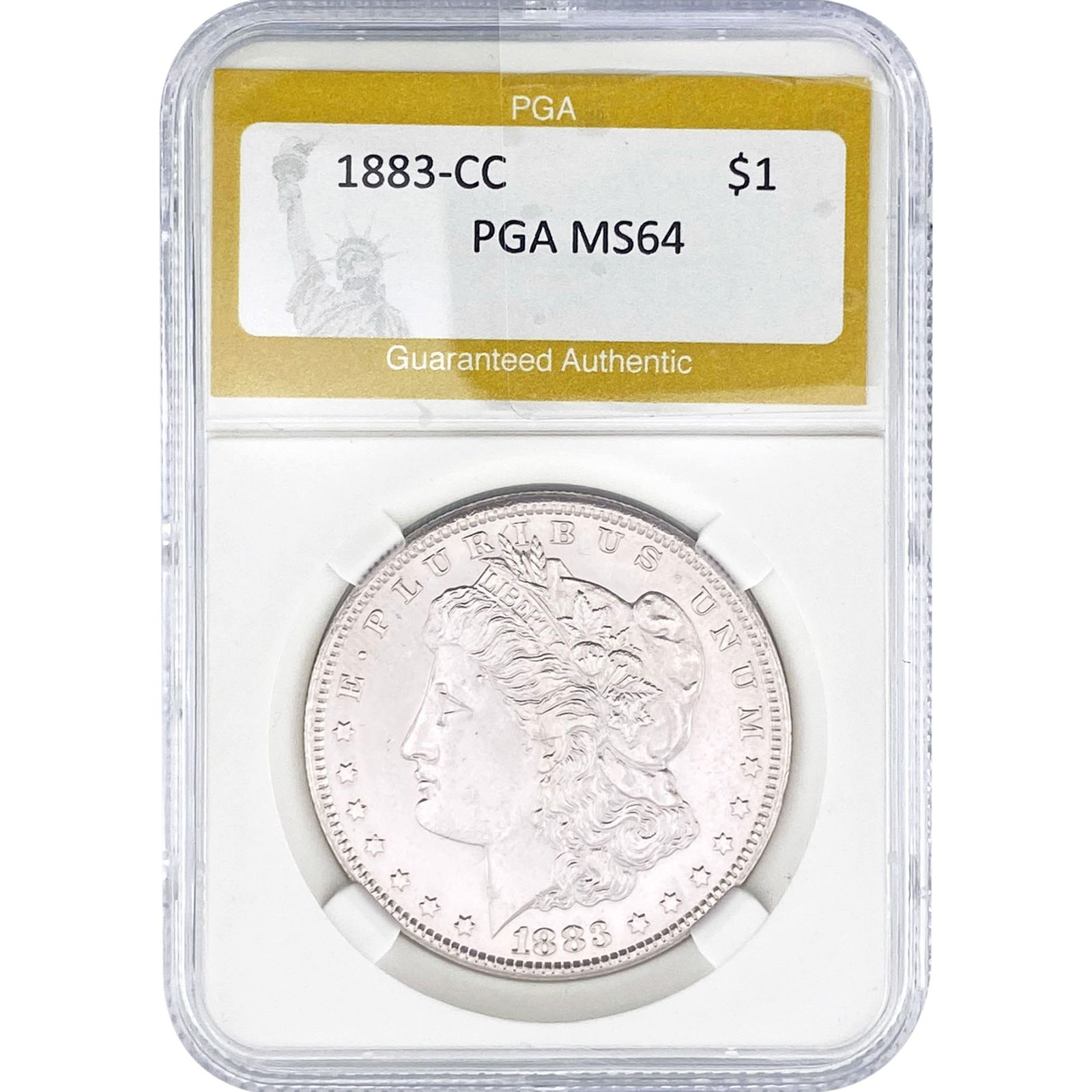 1883-CC Morgan Silver Dollar PGA MS64: 1883-CC Morgan Silver Dollar PGA MS64