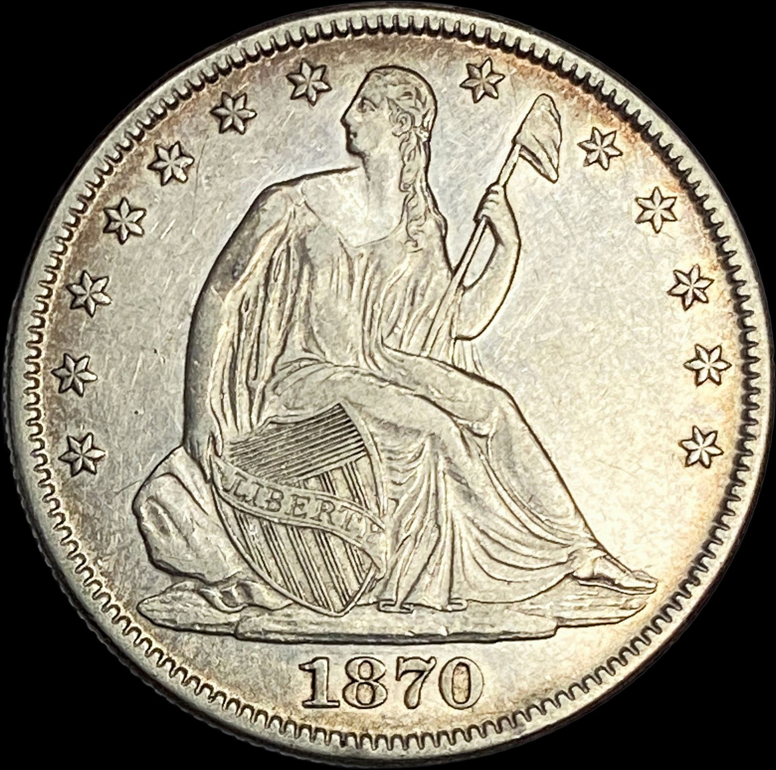 1870 Seated Liberty Half Dollar CLOSELY UNCIRCULATED (1 of 2)