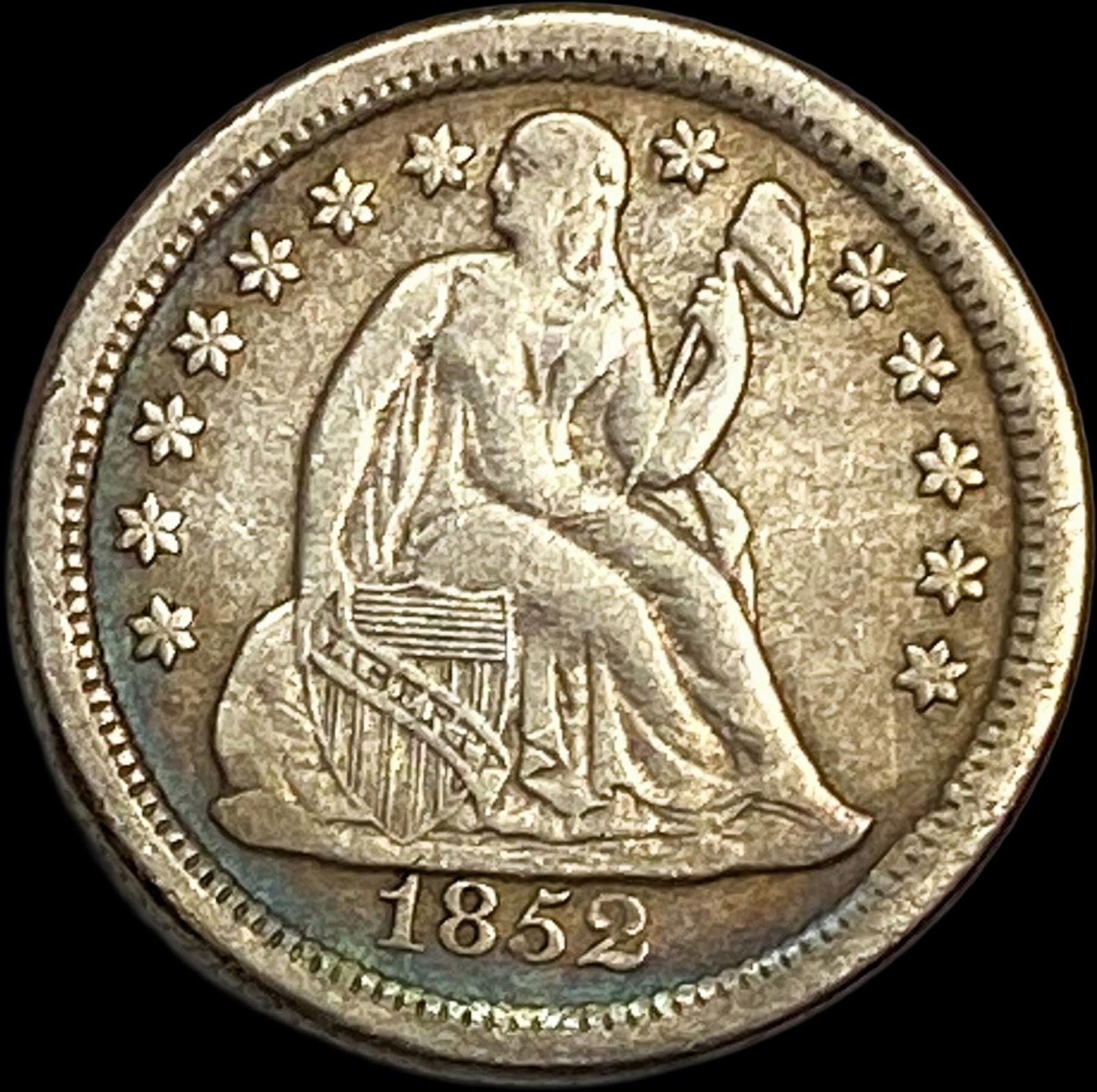 1852-O Silver Seated Liberty Dime NEARLY UNCIRCULATED: 1852-O Silver Seated Liberty Dime NEARLY UNCIRCULATED