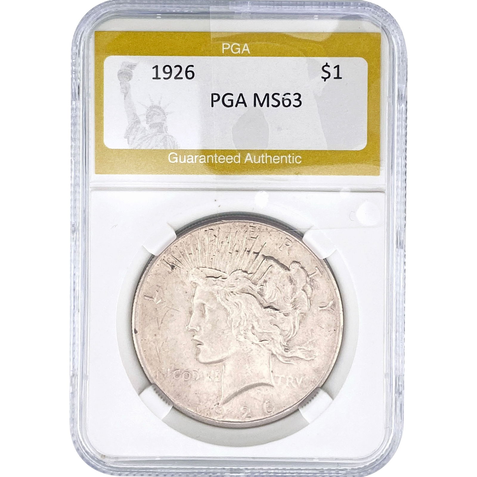 1926 Silver Peace Dollar PGA MS63: 1926 Silver Peace Dollar PGA MS63