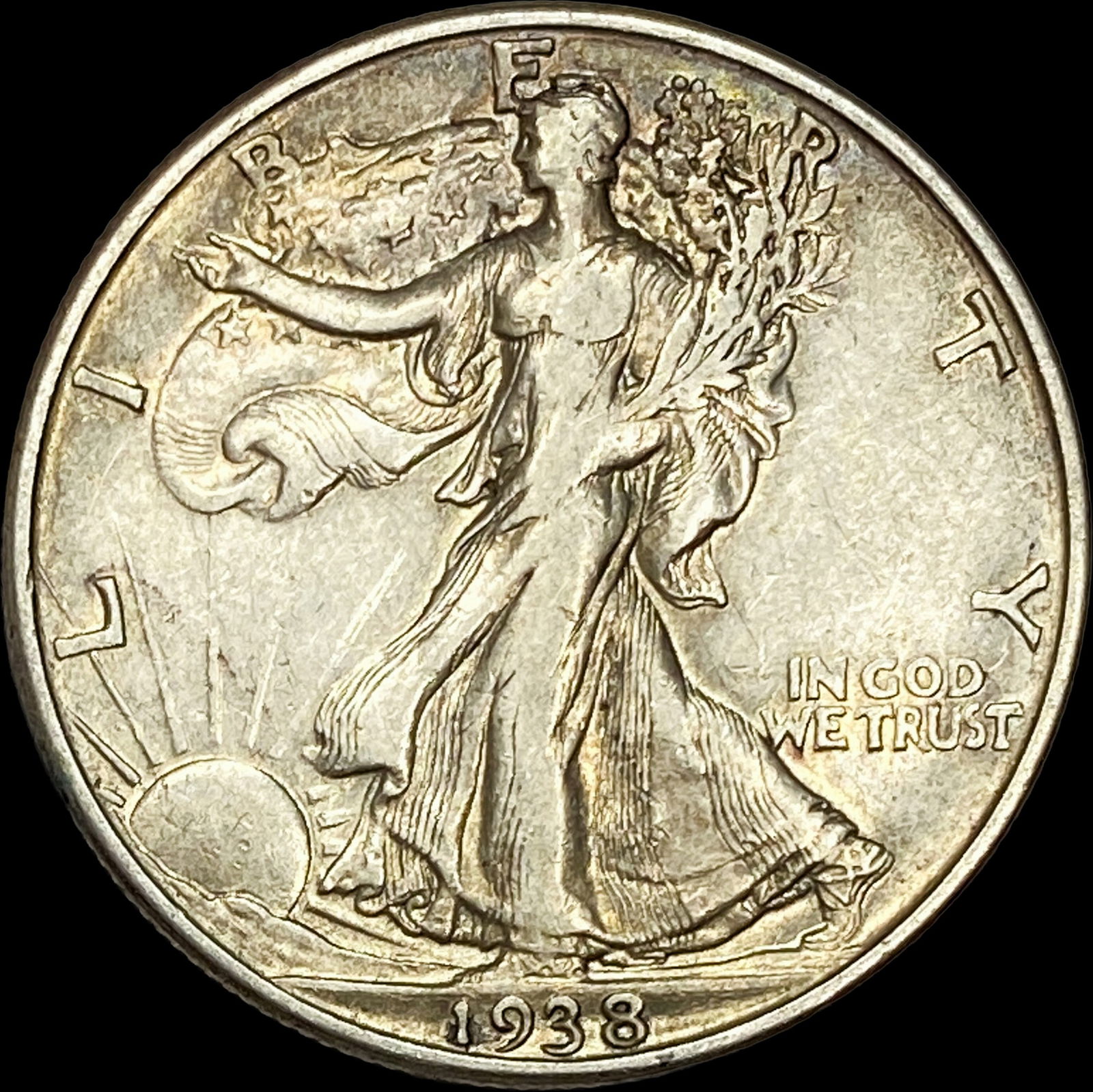 1938-D Silver Half Dollar Walking Liberty NEARLY UNCIRCULATED (1 of 2)