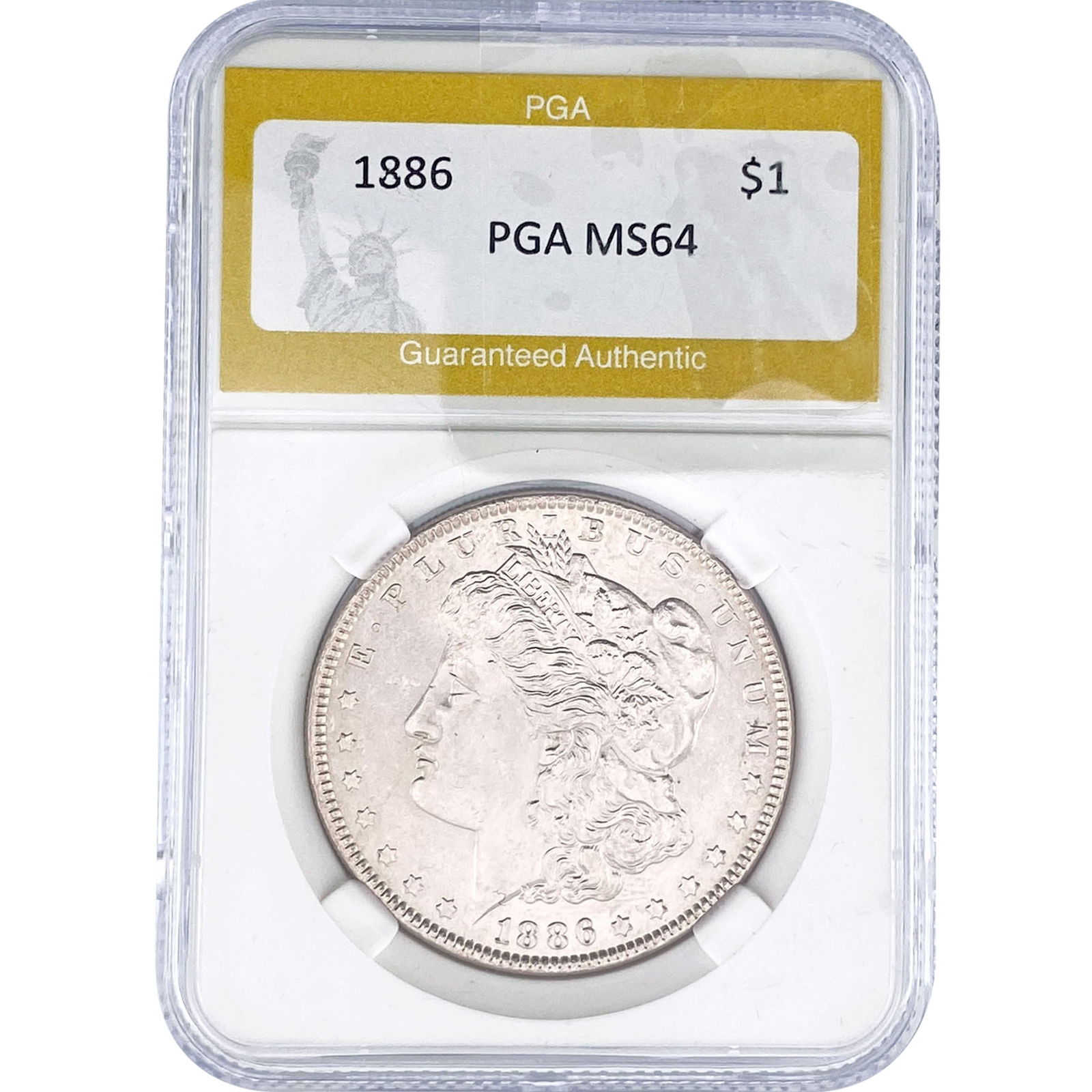 1886 Morgan Silver Dollar PGA MS64: 1886 Morgan Silver Dollar PGA MS64