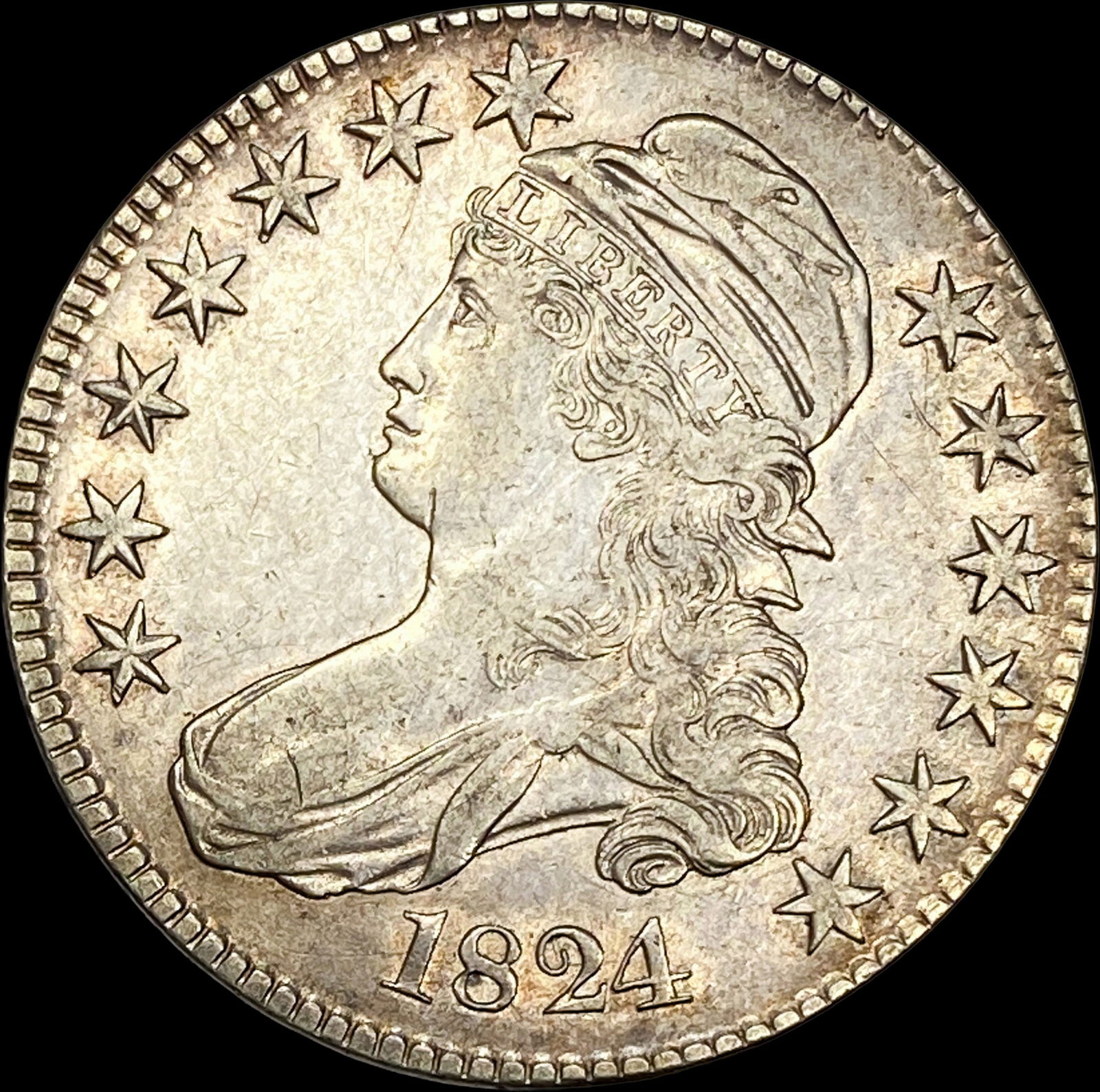 1824 Capped Bust Half Dollar CLOSELY UNCIRCULATED (1 of 2)