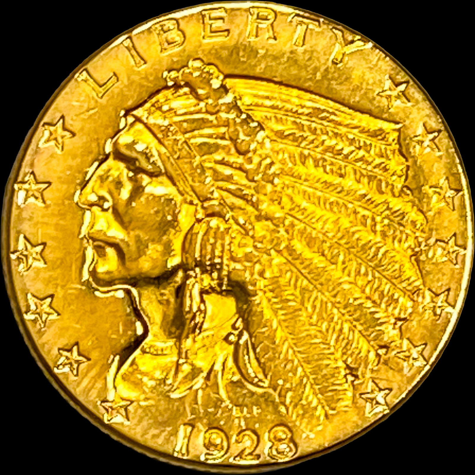 1928 Indian Head Gold $2.50 Quarter Eagle HIGH GRADE: 1928 Indian Head Gold $2.50 Quarter Eagle HIGH GRADE