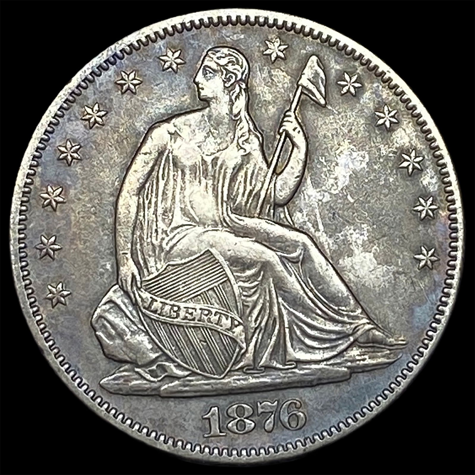 1876-S Silver Half Dollar (Seated Liberty) CLOSELY UNCIRCULATED (1 of 2)