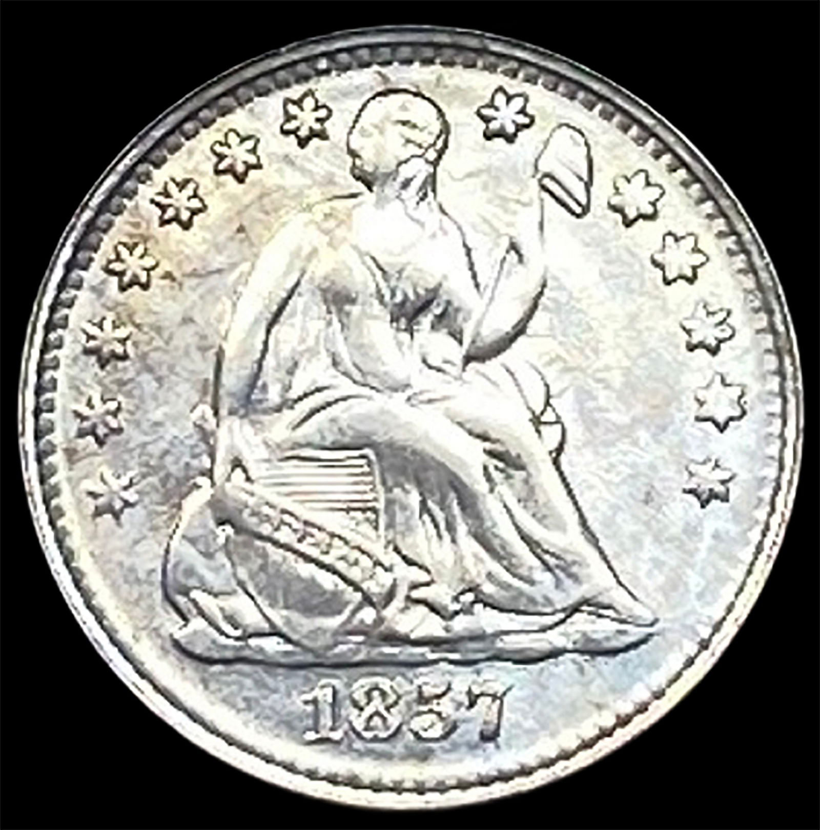 1857 Silver Half Dime UNCIRCULATED: 1857 Silver Half Dime UNCIRCULATED
