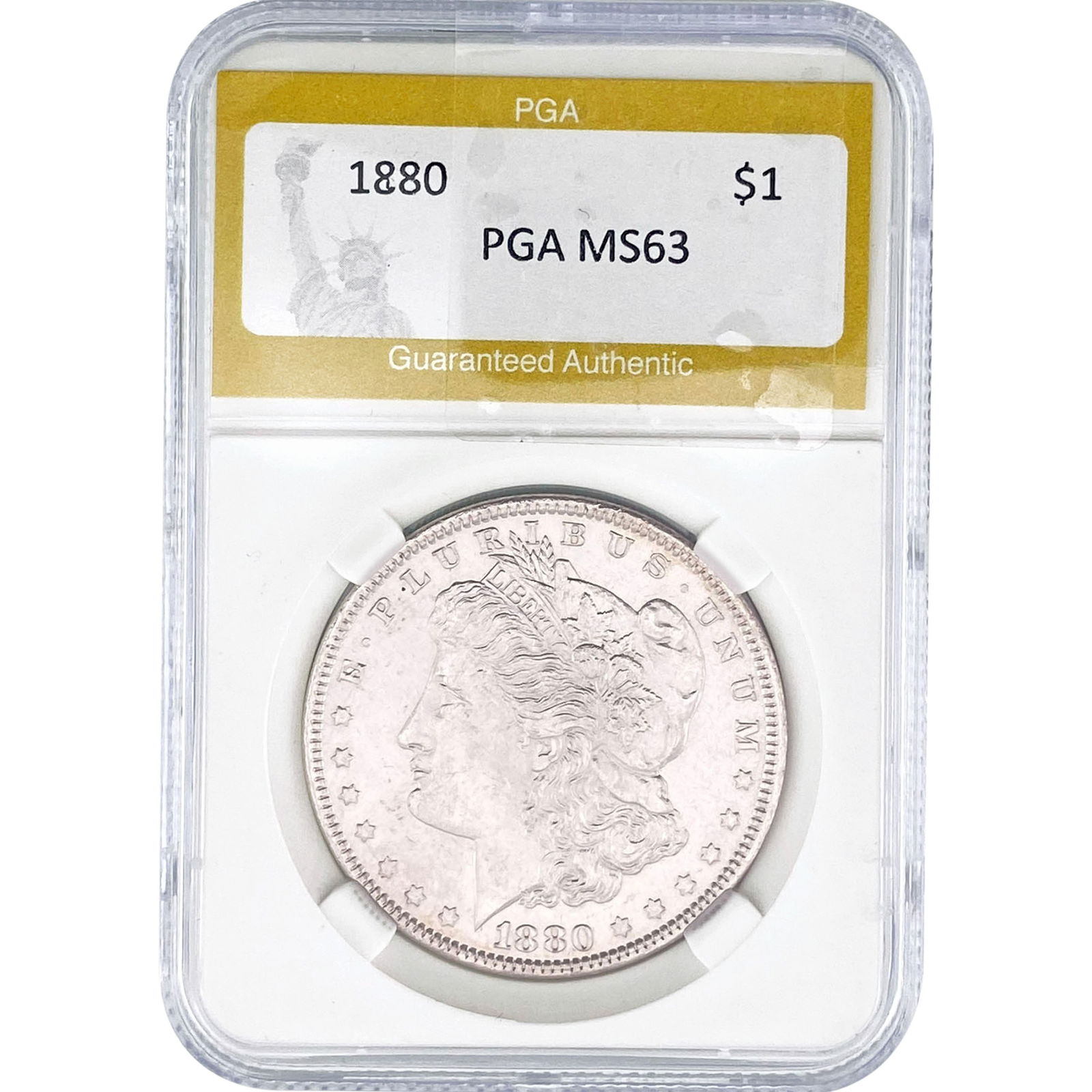 1880 Morgan Silver Dollar PGA MS63: 1880 Morgan Silver Dollar PGA MS63