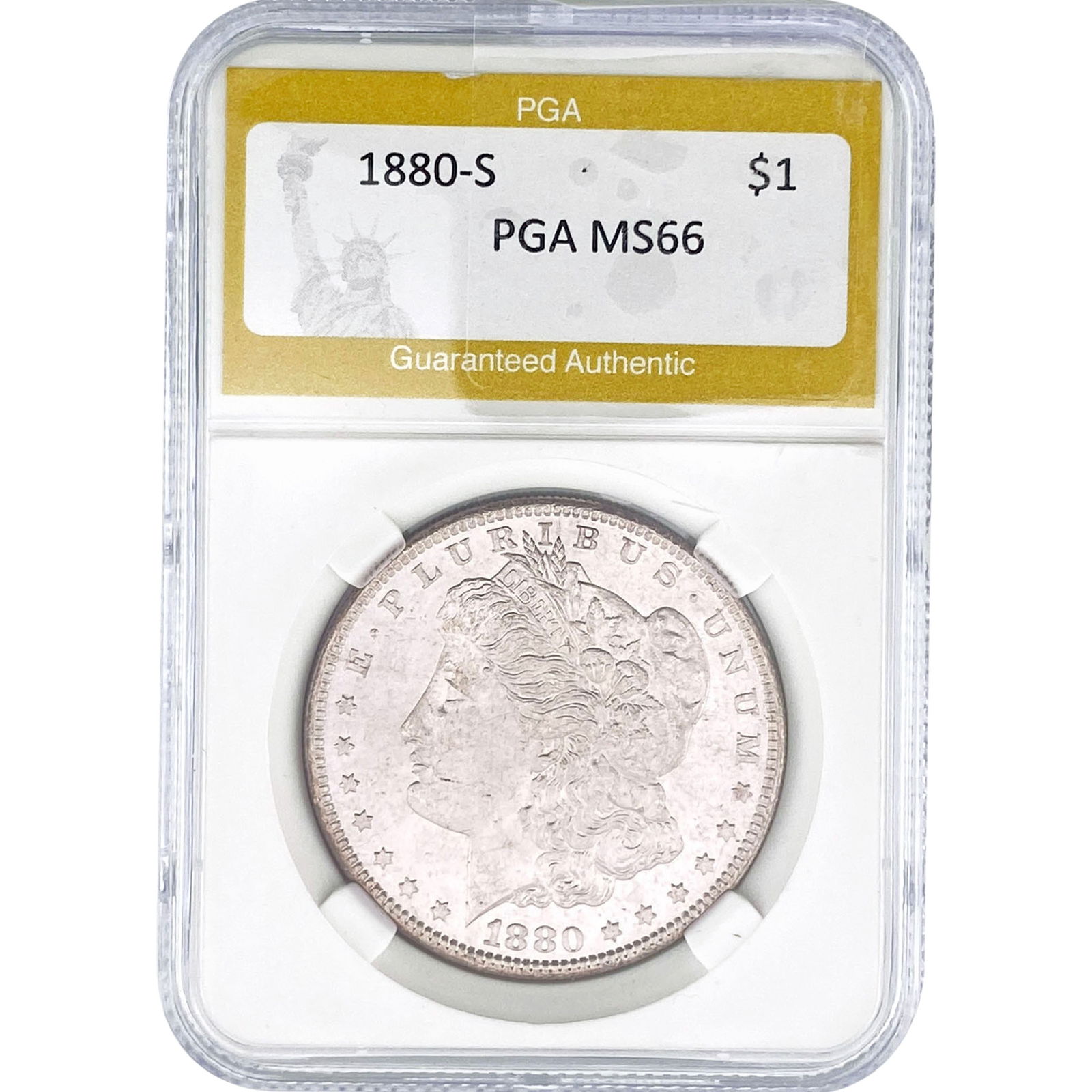 1880-S Morgan Silver Dollar PGA MS66: 1880-S Morgan Silver Dollar PGA MS66