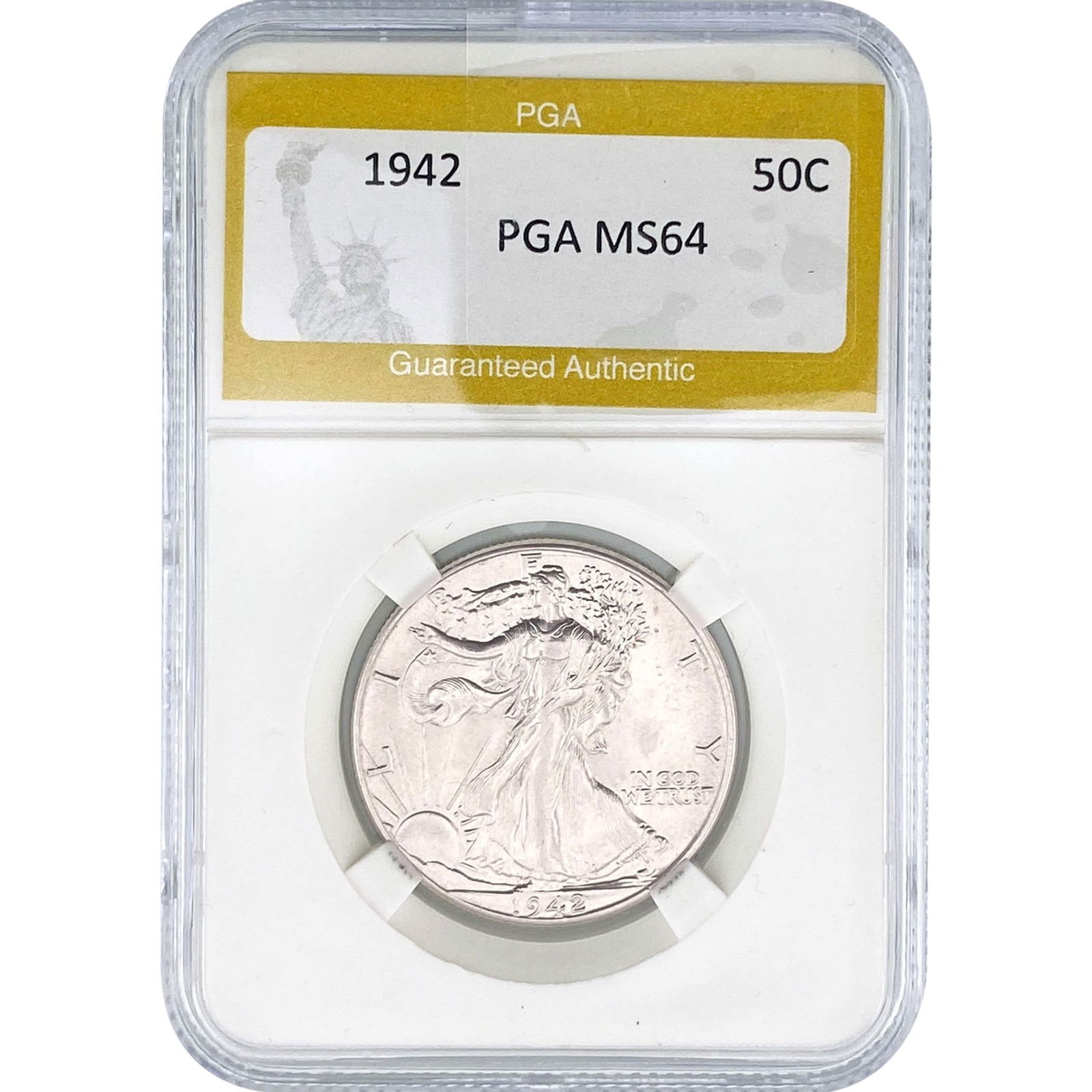 1942 Walking Liberty Half Dollar PGA MS64: 1942 Walking Liberty Half Dollar PGA MS64