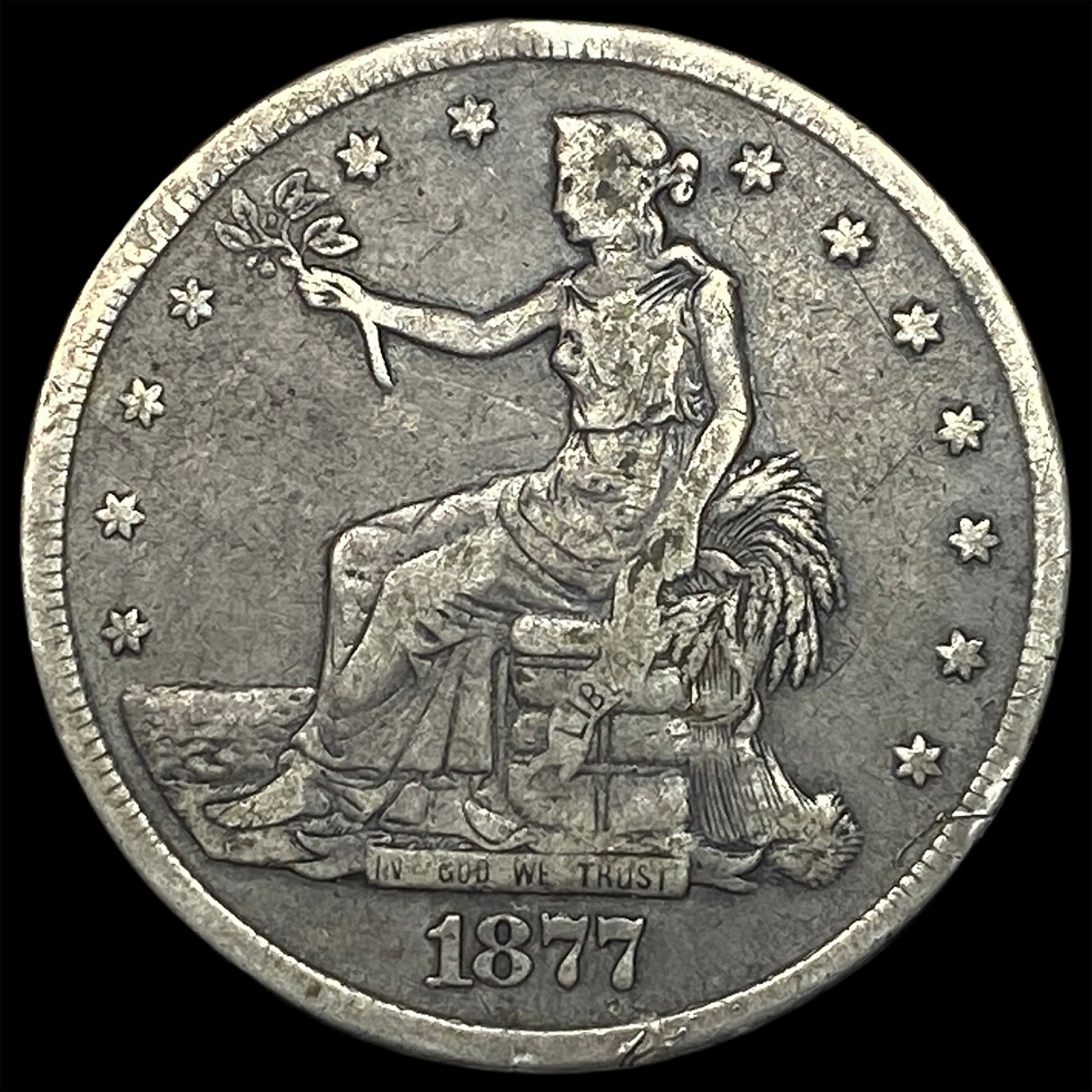 1877-S Silver Trade Dollar LIGHTLY CIRCULATED: 1877-S Silver Trade Dollar LIGHTLY CIRCULATED