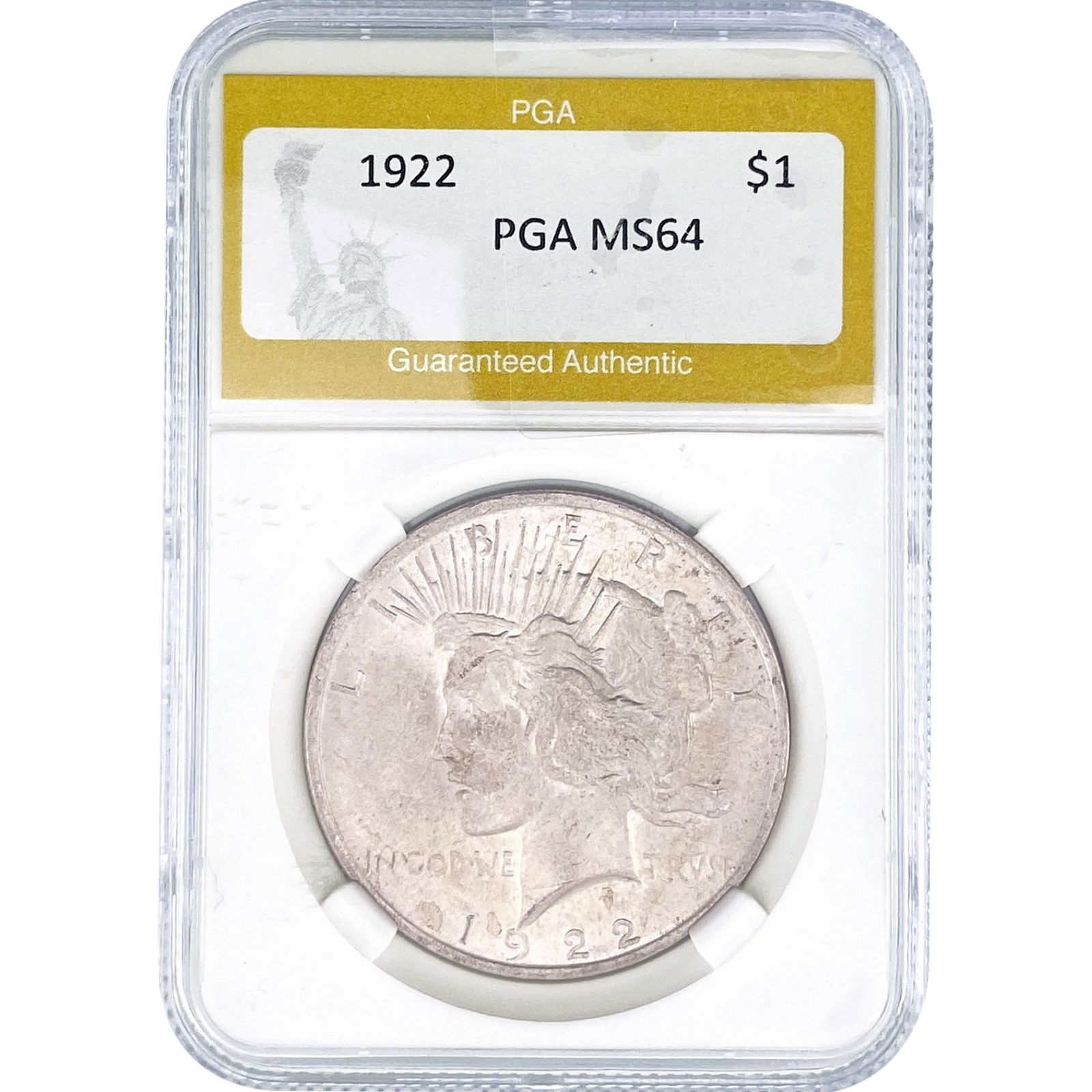 1922 Silver Peace Dollar PGA MS64: 1922 Silver Peace Dollar PGA MS64