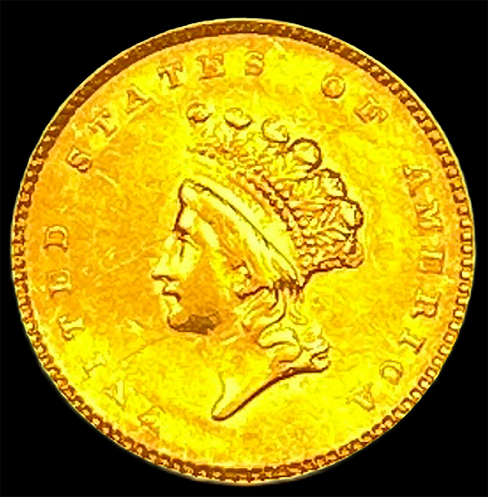 1854 Gold $1 Indian Head Type 2 CLOSELY UNCIRCULATED (1 of 2)