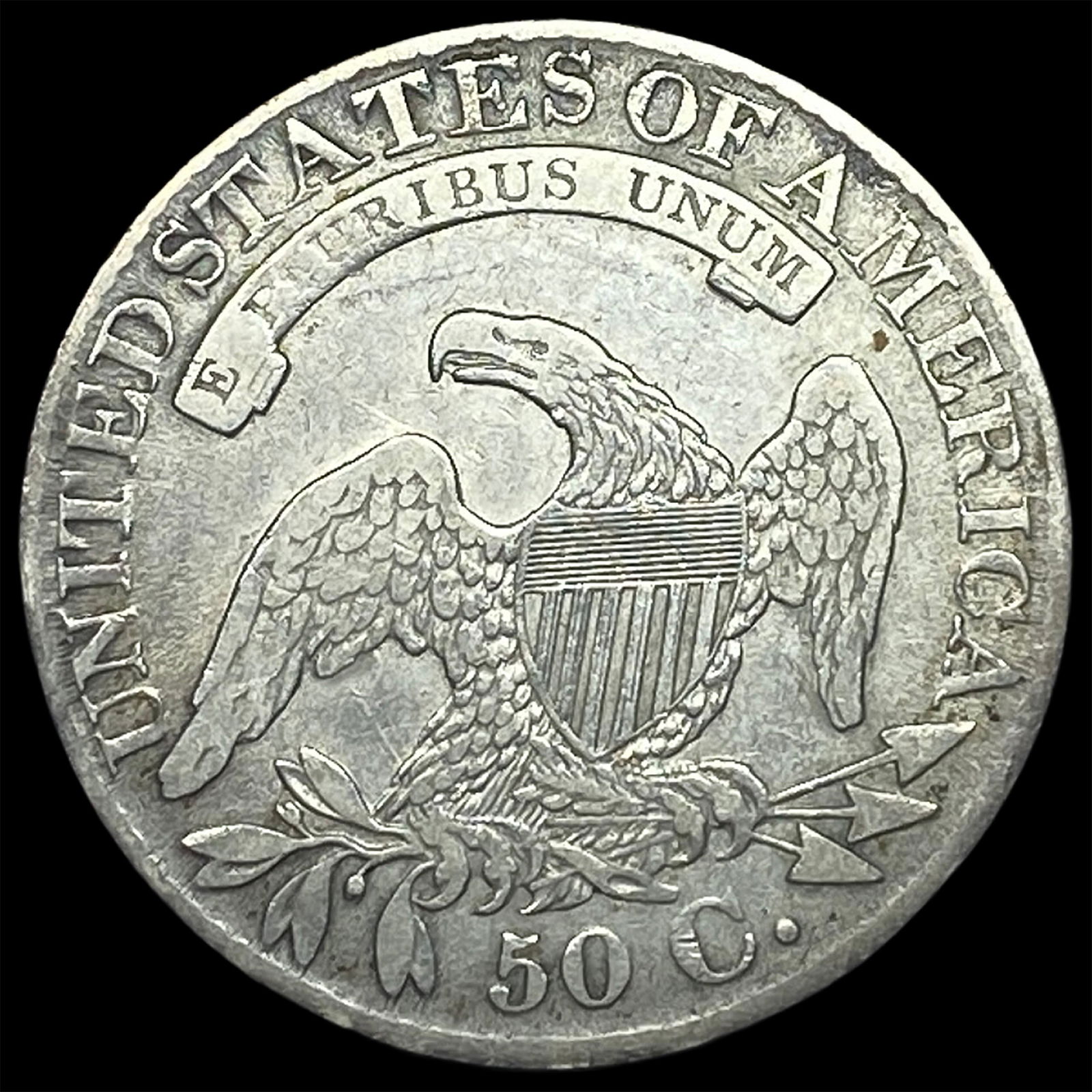 1827 Silver Capped Bust Half Dollar ABOUT UNCIRCULATED - 2