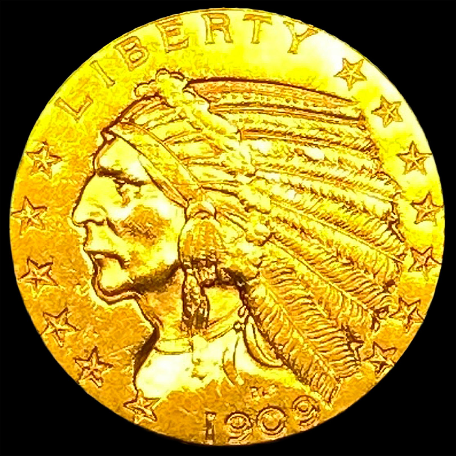 1909 Indian Head Gold Half Eagle $5 CLOSELY UNCIRCULATED (1 of 2)