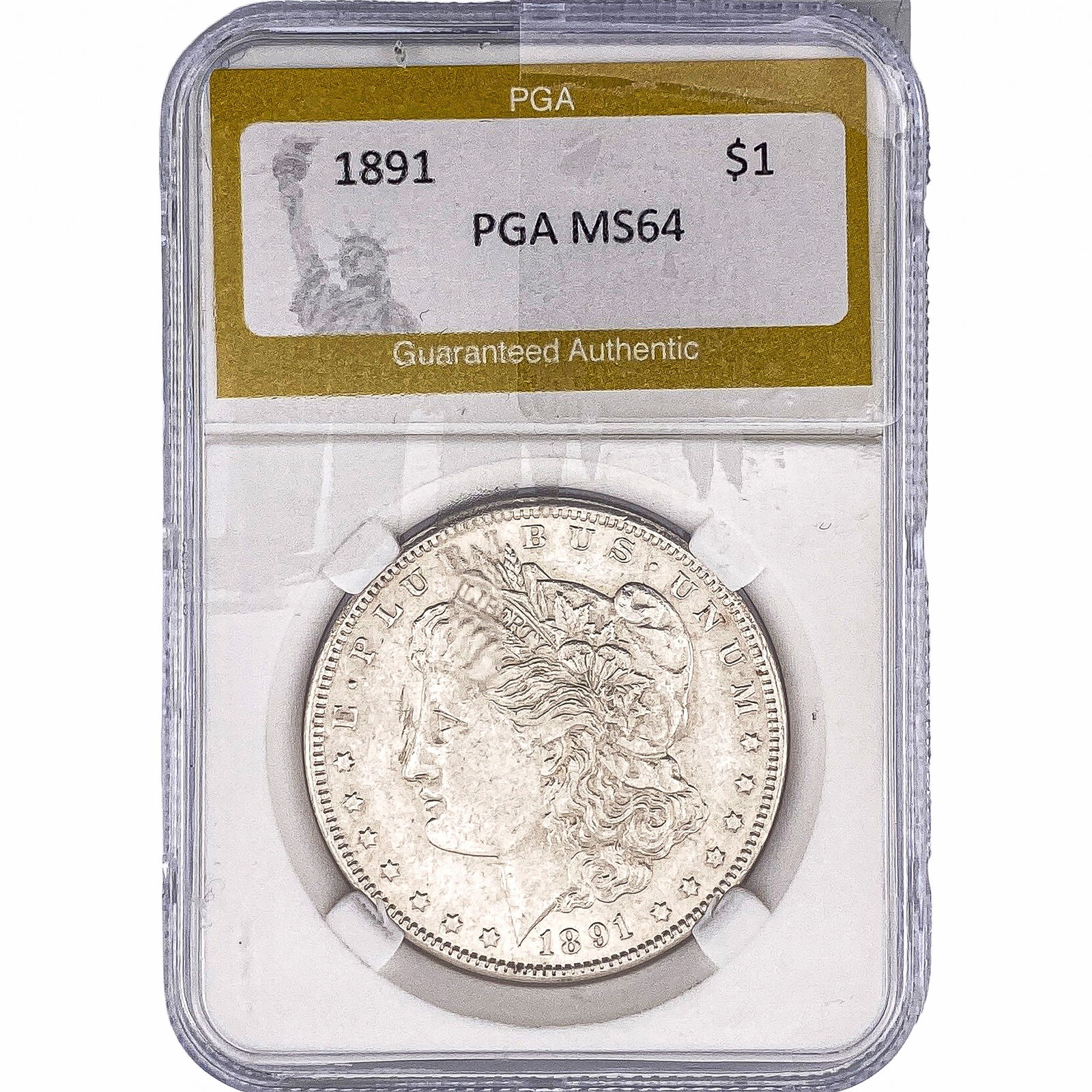 1891 Morgan Silver Dollar PGA MS64: 1891 Morgan Silver Dollar PGA MS64