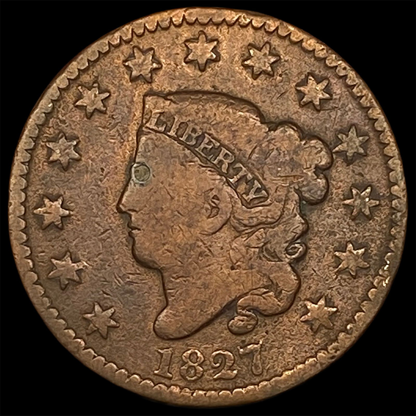 1827 Coronet Head Large Cent LIGHTLY CIRCULATED (1 of 2)