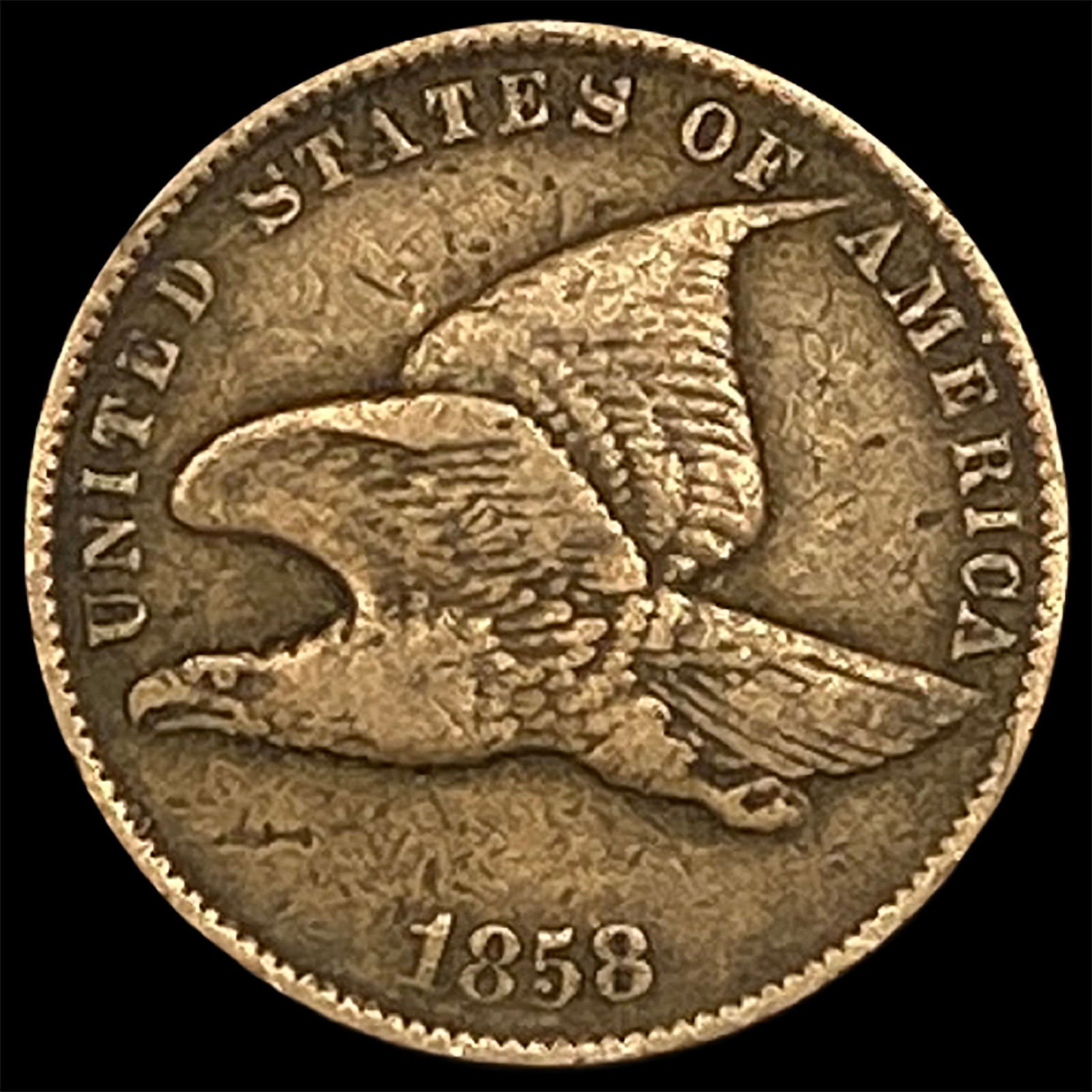 1858 Flying Eagle Cent NEARLY UNCIRCULATED (1 of 2)