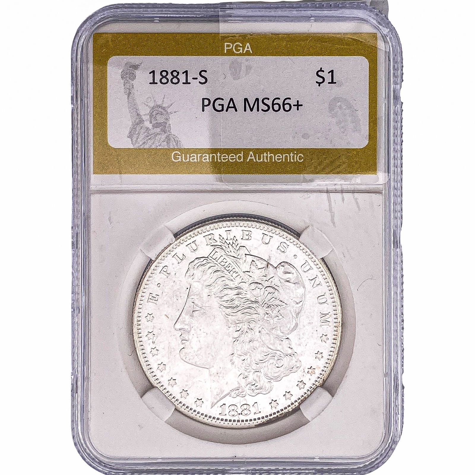 1881-S Morgan Silver Dollar PGA MS66+: 1881-S Morgan Silver Dollar PGA MS66+
