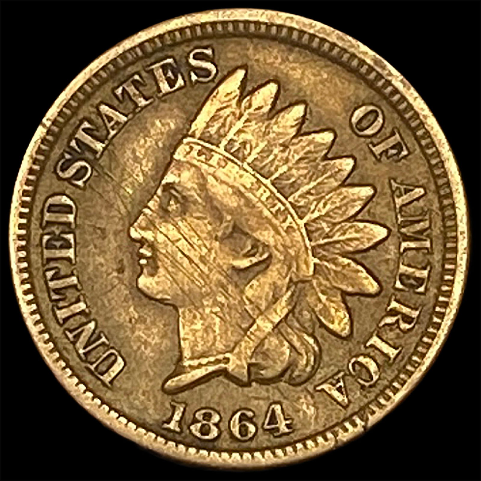 1864 Bronze Indian Head Cent NEARLY UNCIRCULATED: 1864 Bronze Indian Head Cent NEARLY UNCIRCULATED