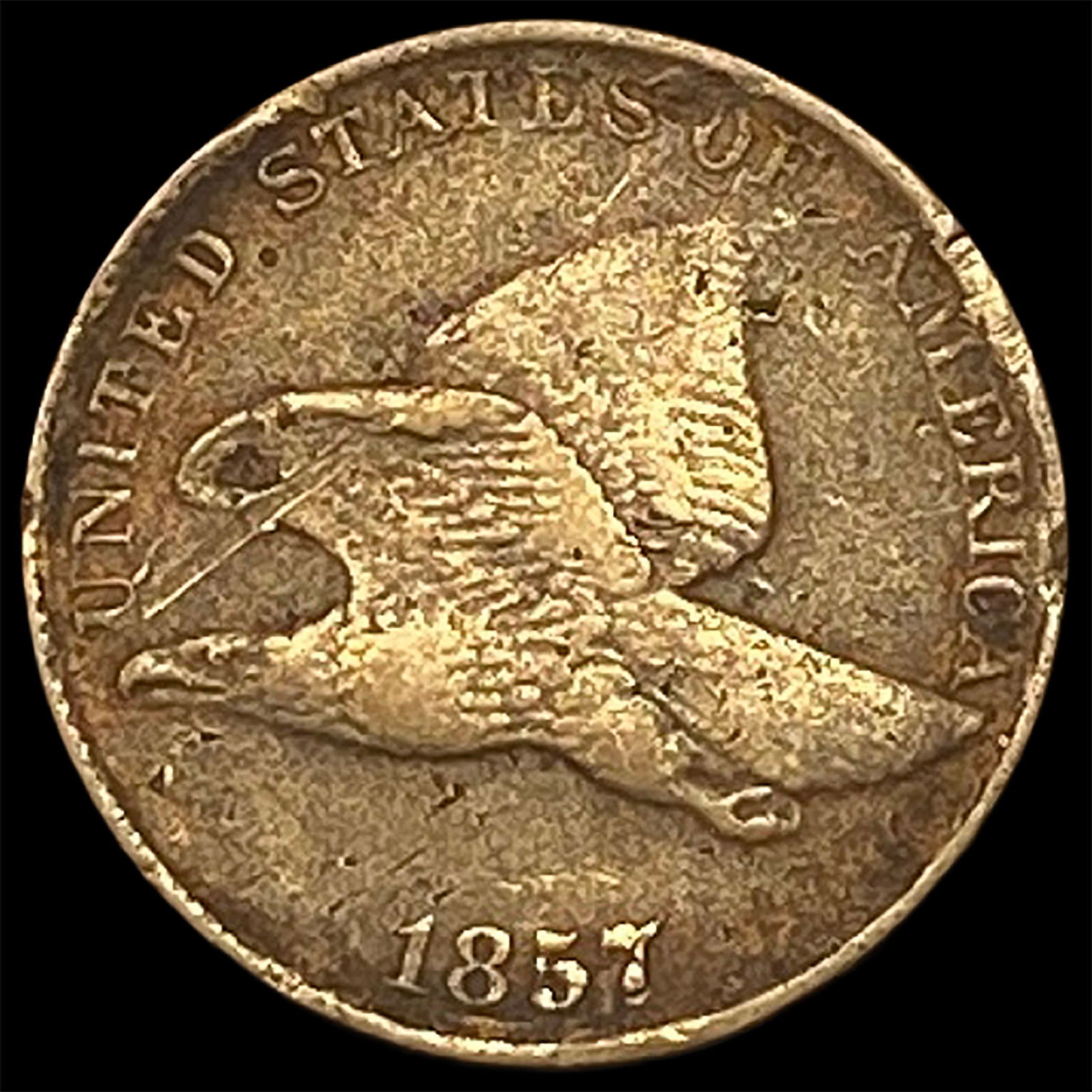 1857 Flying Eagle Cent NEARLY UNCIRCULATED: 1857 Flying Eagle Cent NEARLY UNCIRCULATED