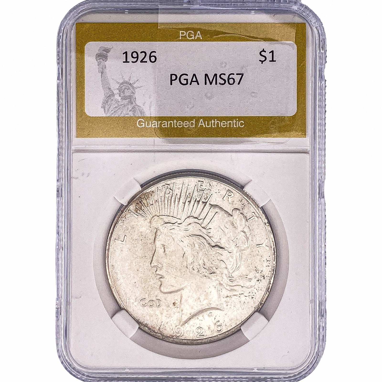 1926 Silver Peace Dollar PGA MS67: 1926 Silver Peace Dollar PGA MS67