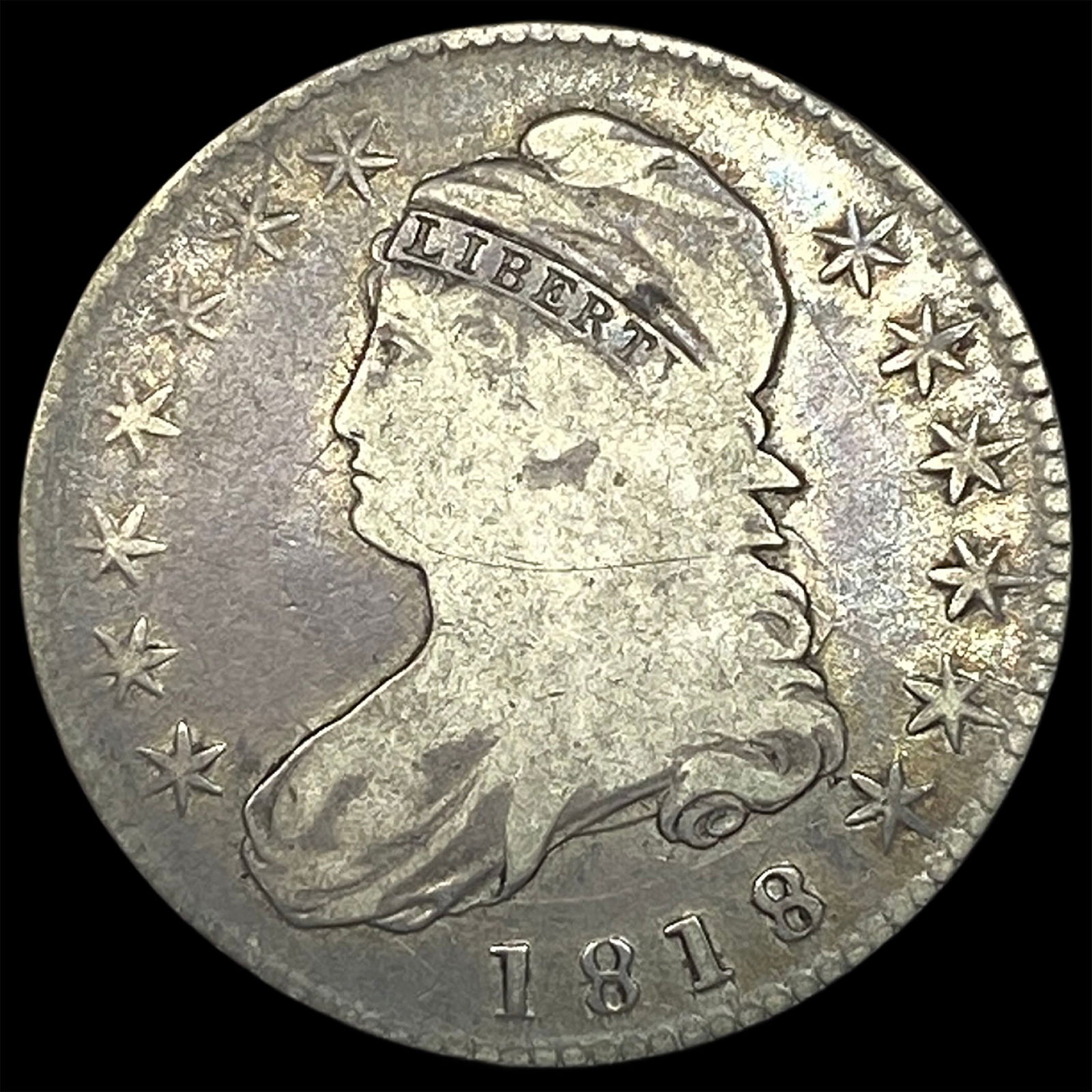 1818 Capped Bust Half Dollar LIGHTLY CIRCULATED: 1818 Capped Bust Half Dollar LIGHTLY CIRCULATED