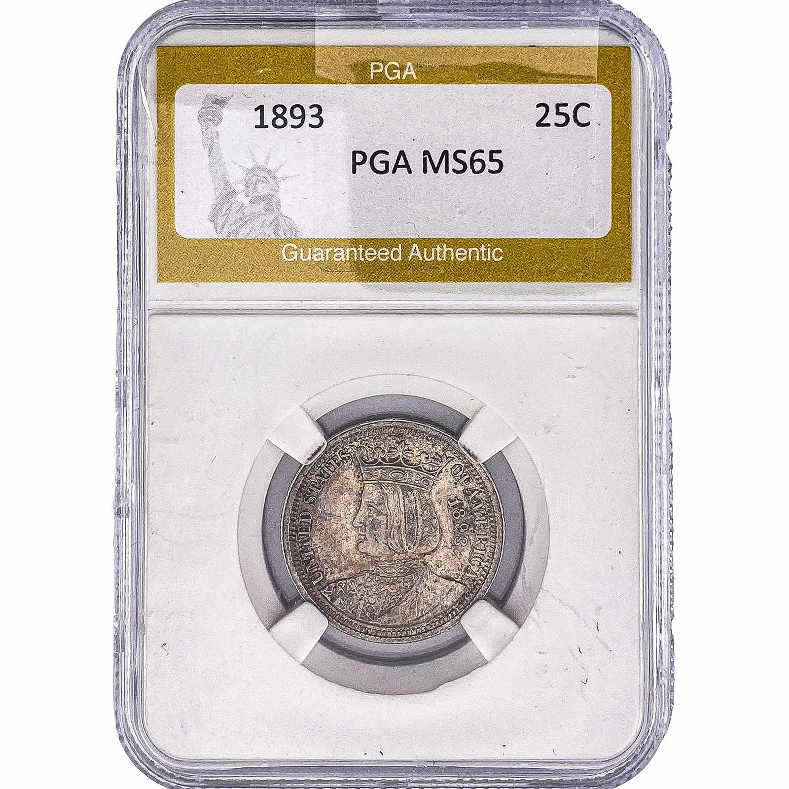 1893 Isabella Silver Quarter PGA MS65: 1893 Isabella Silver Quarter PGA MS65