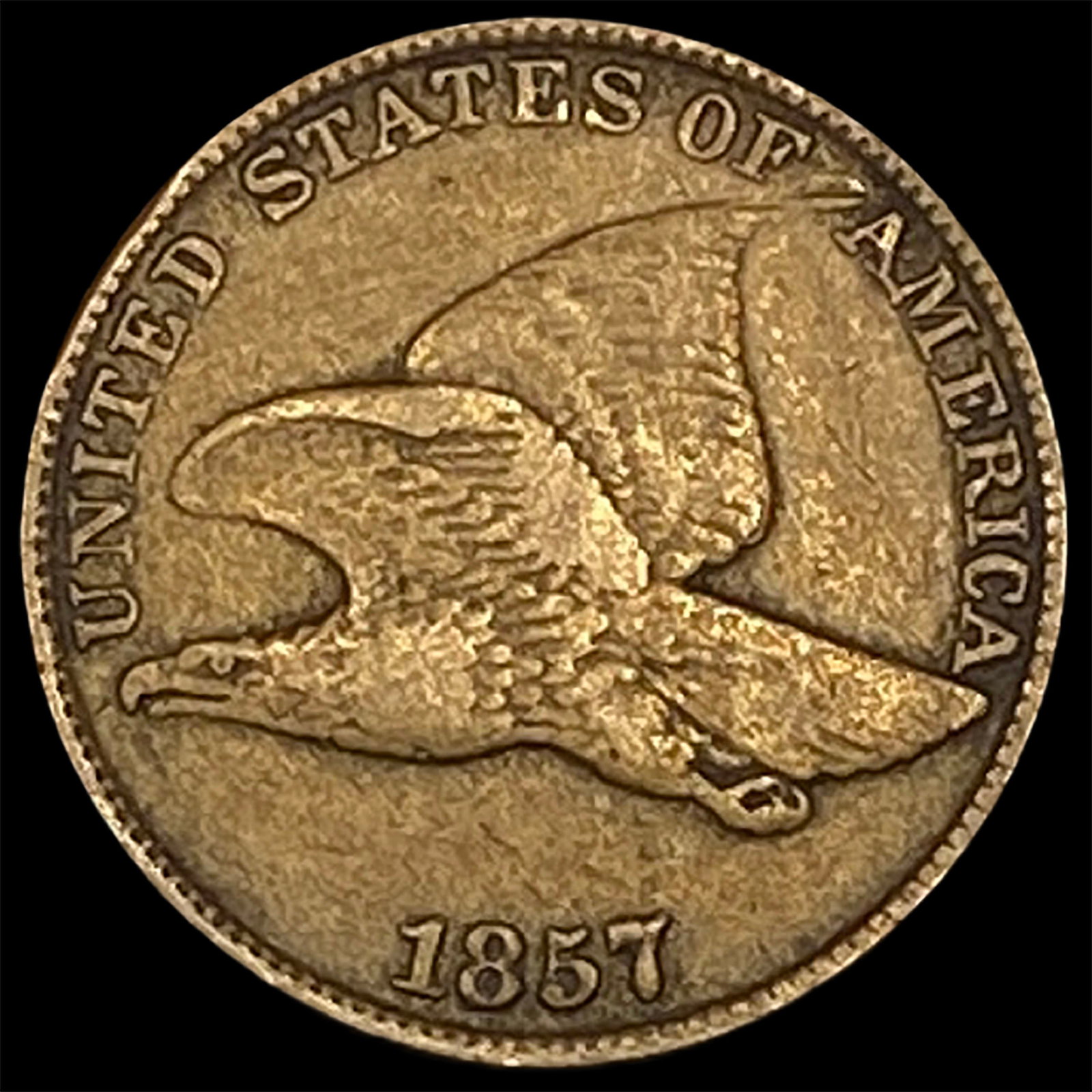 1857 Flying Eagle Cent NEARLY UNCIRCULATED: 1857 Flying Eagle Cent NEARLY UNCIRCULATED