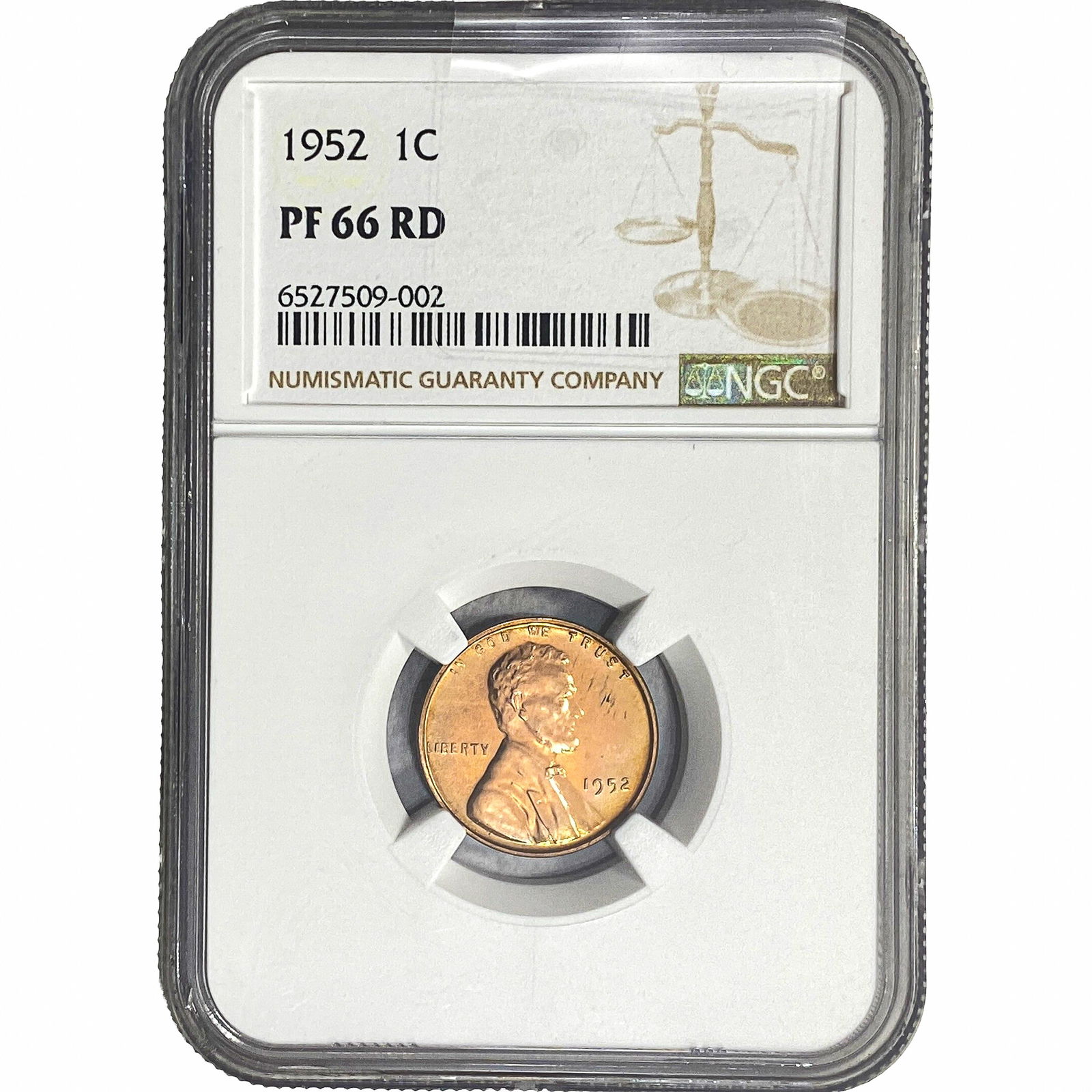 1952 Wheat Cent NGC PF66 RD: 1952 Wheat Cent NGC PF66 RD