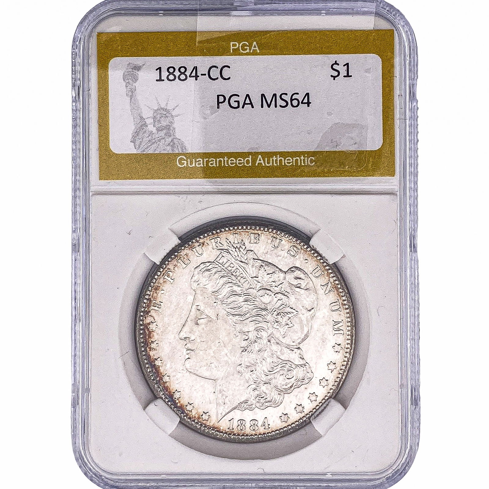 1884-CC Morgan Silver Dollar PGA MS64: 1884-CC Morgan Silver Dollar PGA MS64