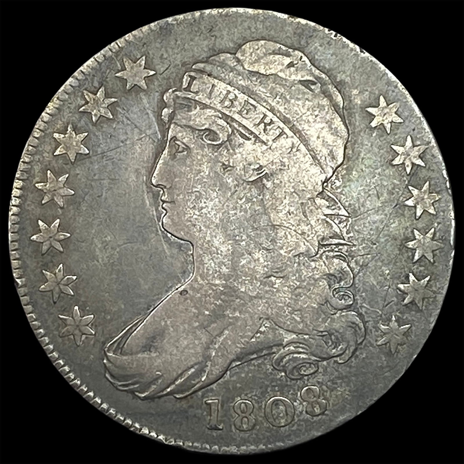 1808 Capped Bust Half Dollar LIGHTLY CIRCULATED: 1808 Capped Bust Half Dollar LIGHTLY CIRCULATED