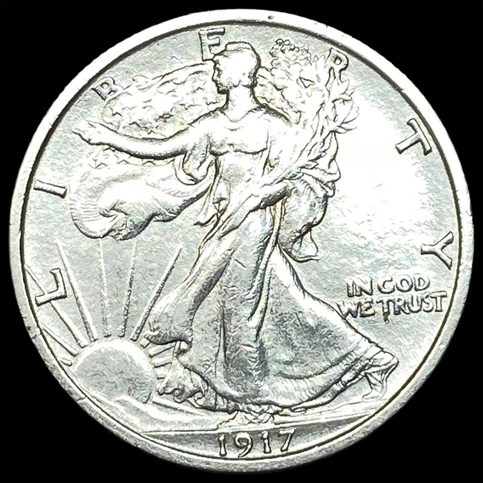 1917 Walking Liberty Half Dollar CLOSELY UNCIRCULATED: 1917 Walking Liberty Half Dollar CLOSELY UNCIRCULATED