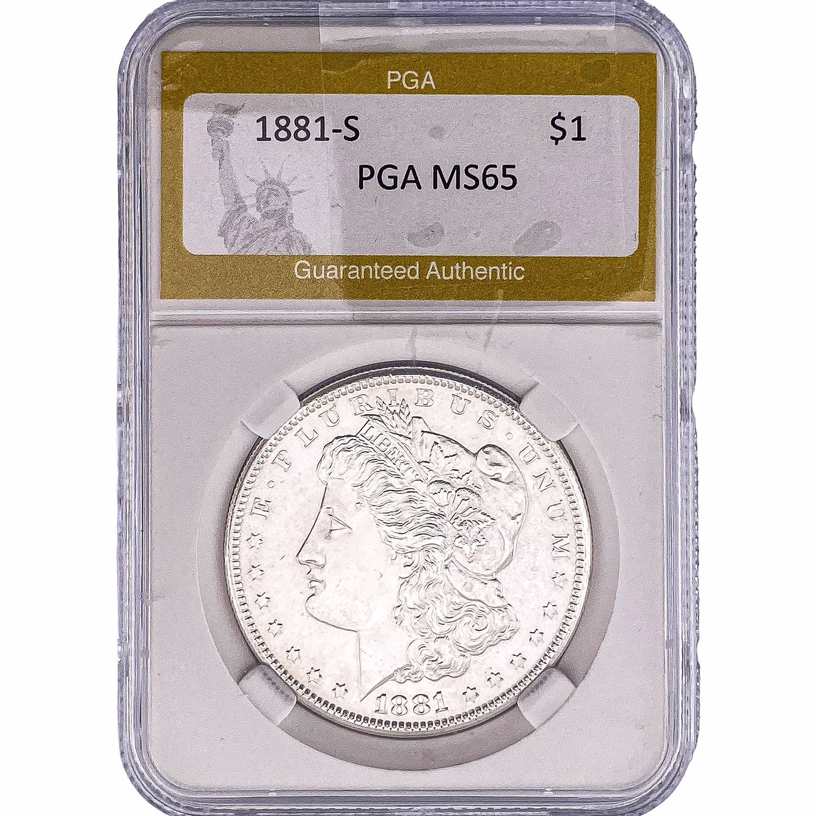 1881-S Morgan Silver Dollar PGA MS65: 1881-S Morgan Silver Dollar PGA MS65