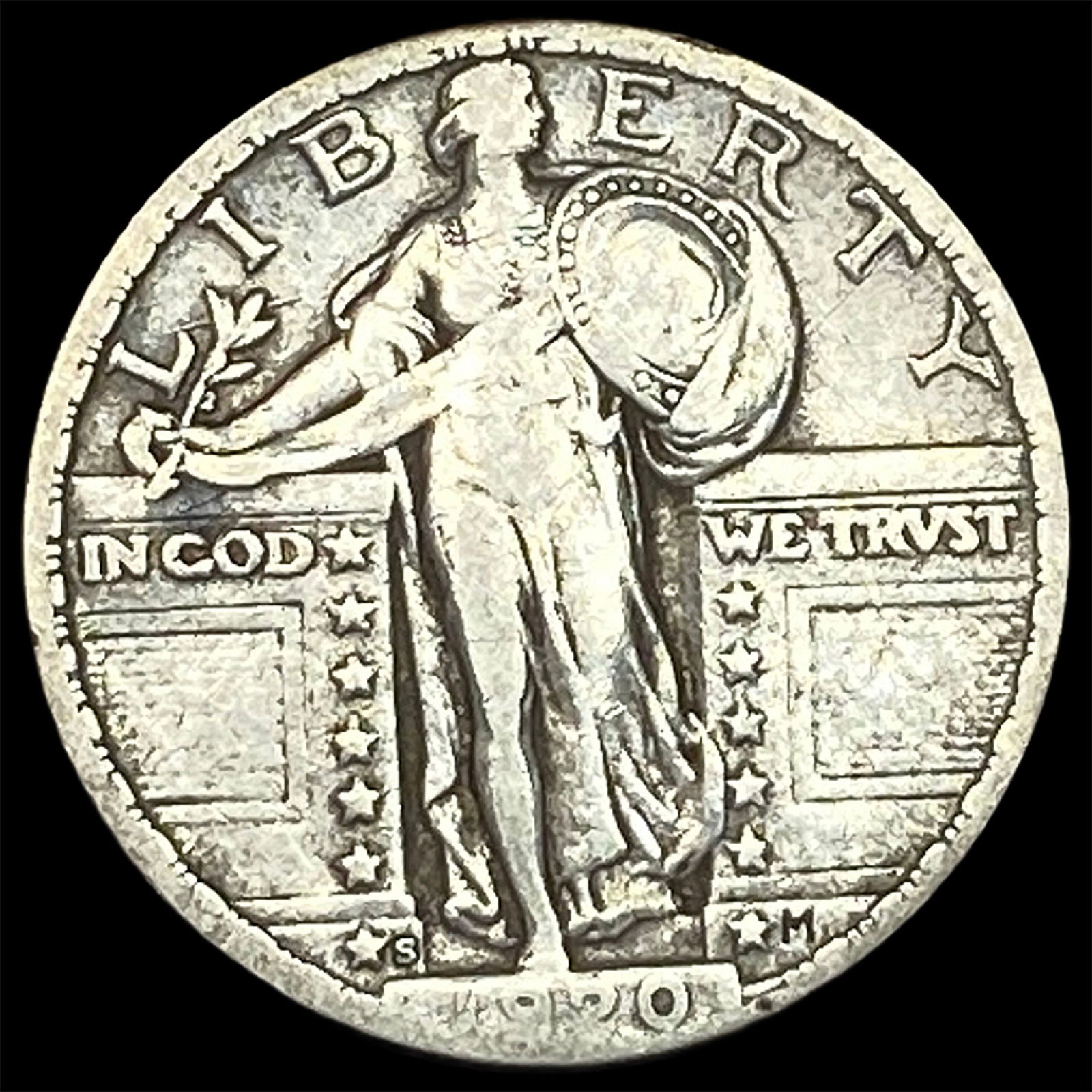 1927-S Silver Standing Liberty Quarter LIGHTLY CIRCULATED: 1927-S Silver Standing Liberty Quarter LIGHTLY CIRCULATED