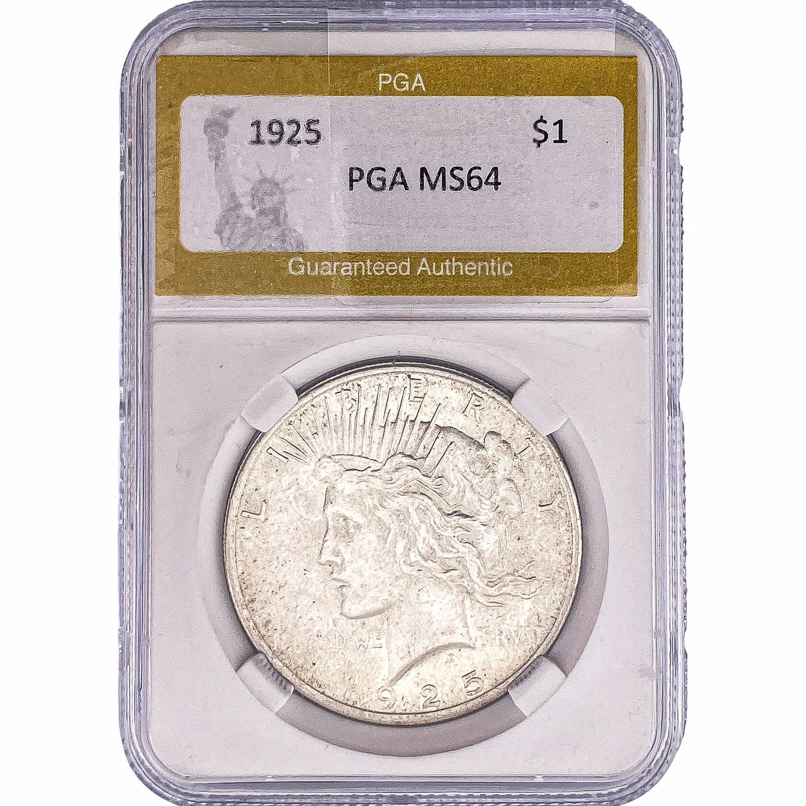 1925 Silver Peace Dollar PGA MS64: 1925 Silver Peace Dollar PGA MS64