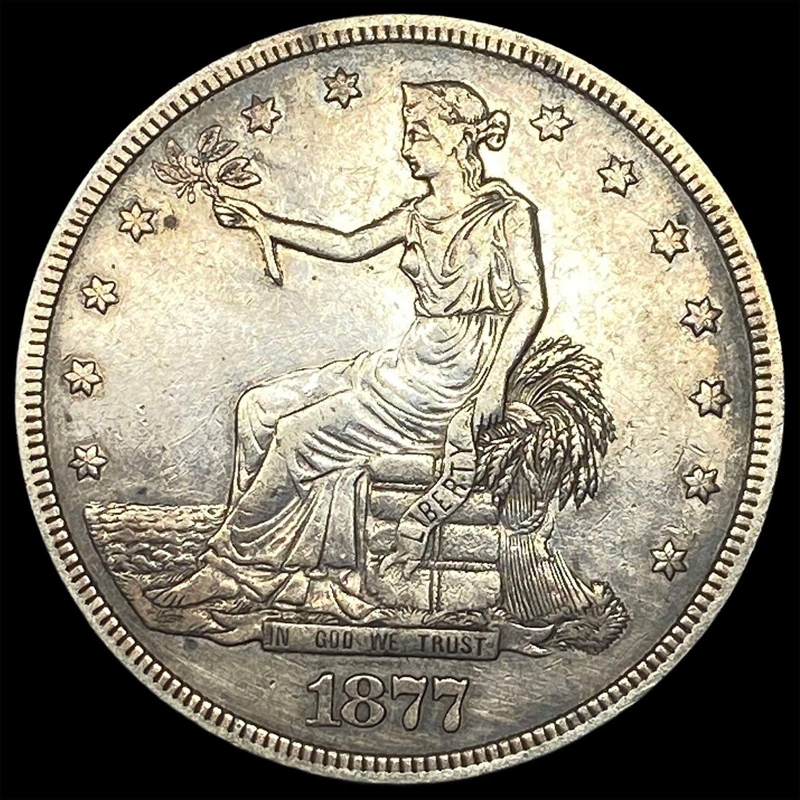 1877 Silver Trade Dollar NEARLY UNCIRCULATED (1 of 2)