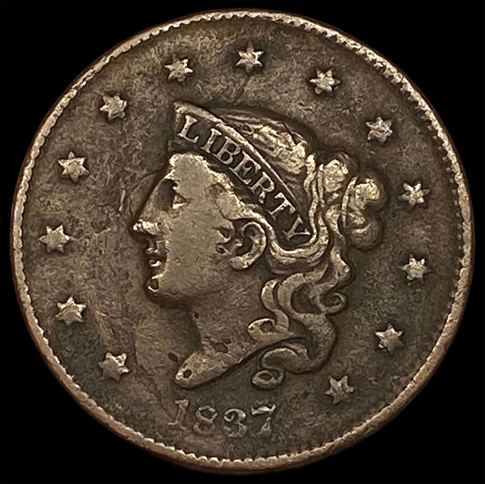 1837 Coronet Head Large Cent LIGHTLY CIRCULATED (1 of 2)