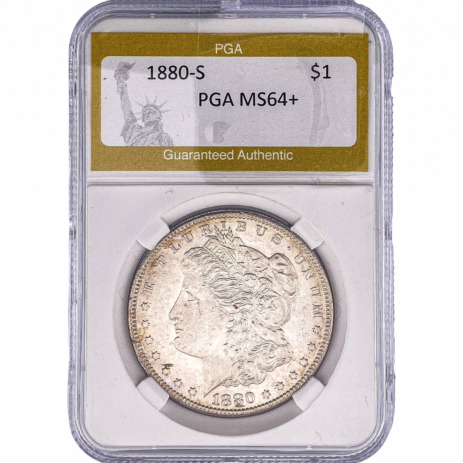 1880-S Morgan Silver Dollar PGA MS64+ (1 of 2)