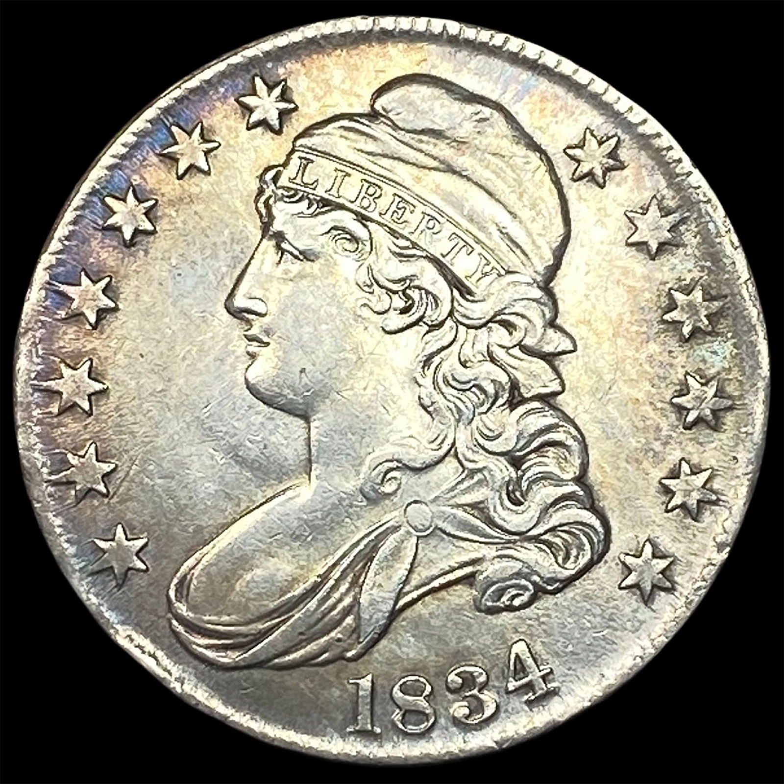 1834 Capped Bust Half Dollar CLOSELY UNCIRCULATED: 1834 Capped Bust Half Dollar CLOSELY UNCIRCULATED