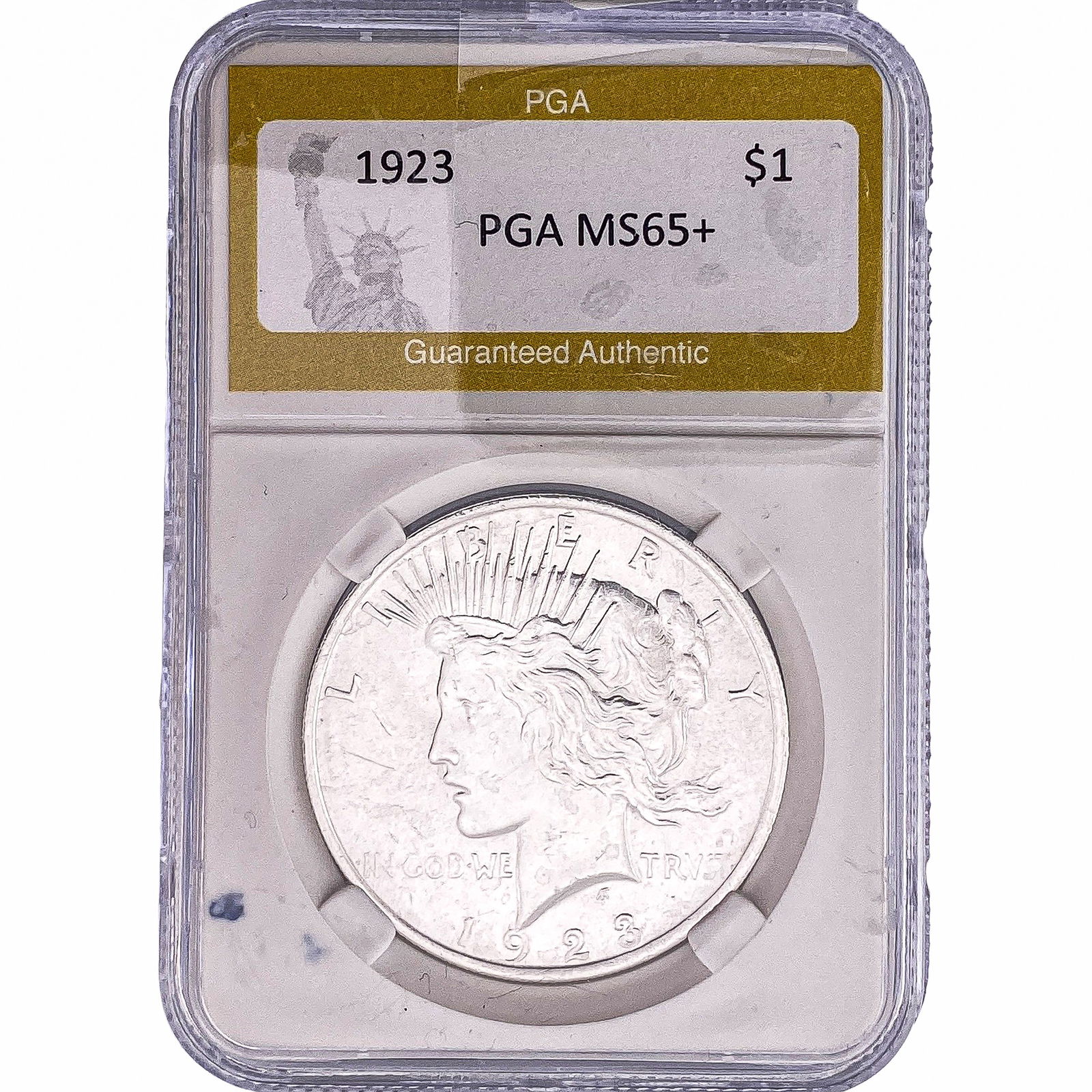 1923 Silver Peace Dollar PGA MS65+: 1923 Silver Peace Dollar PGA MS65+